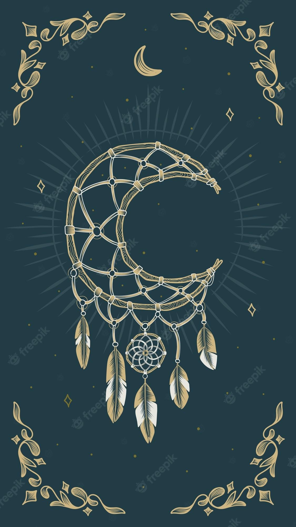 1125x2000 Free Vector. Hand drawn mystical tarot mobile wallpaper