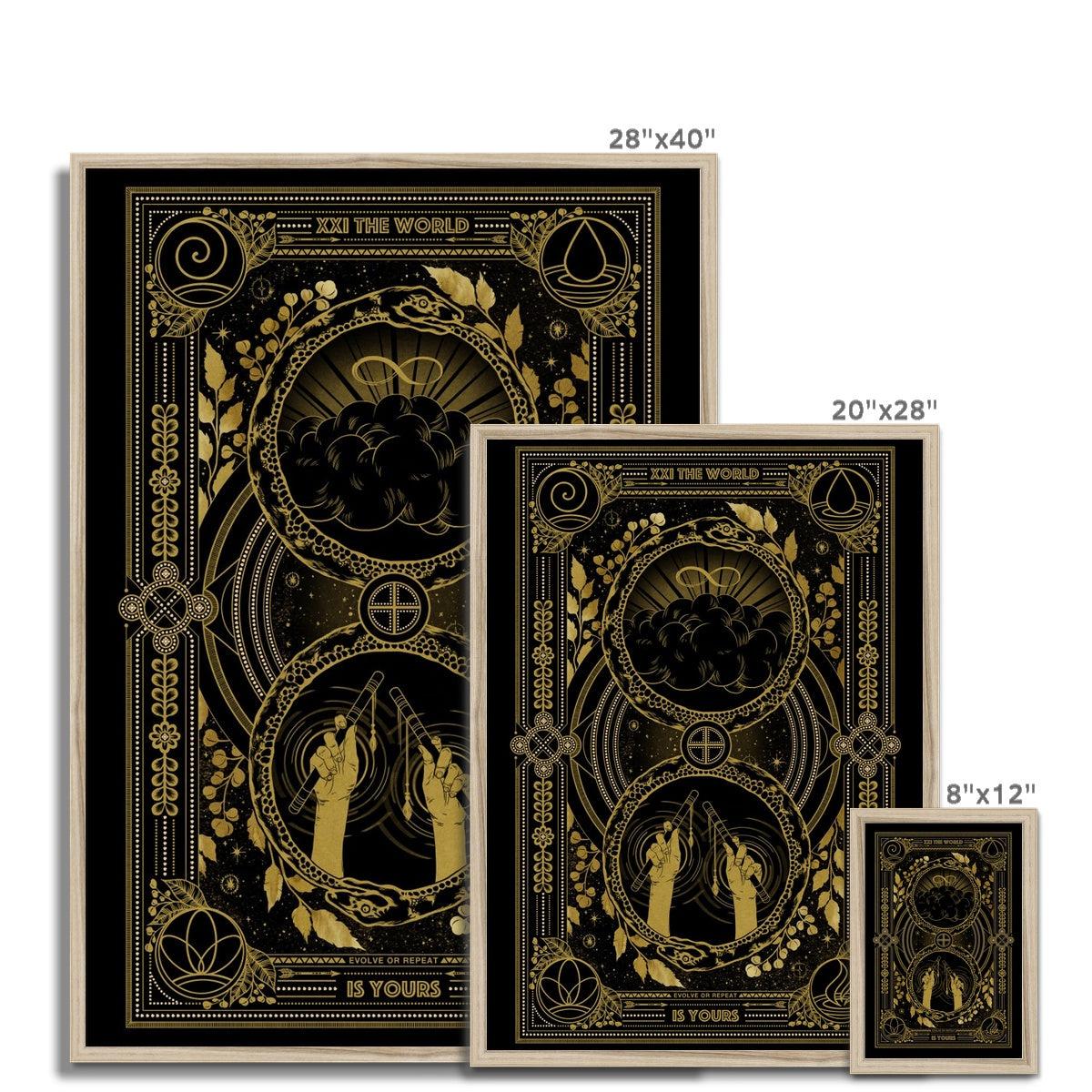 1200x1200 Tarot Design. Framed Art Print. Evolve or Repeat