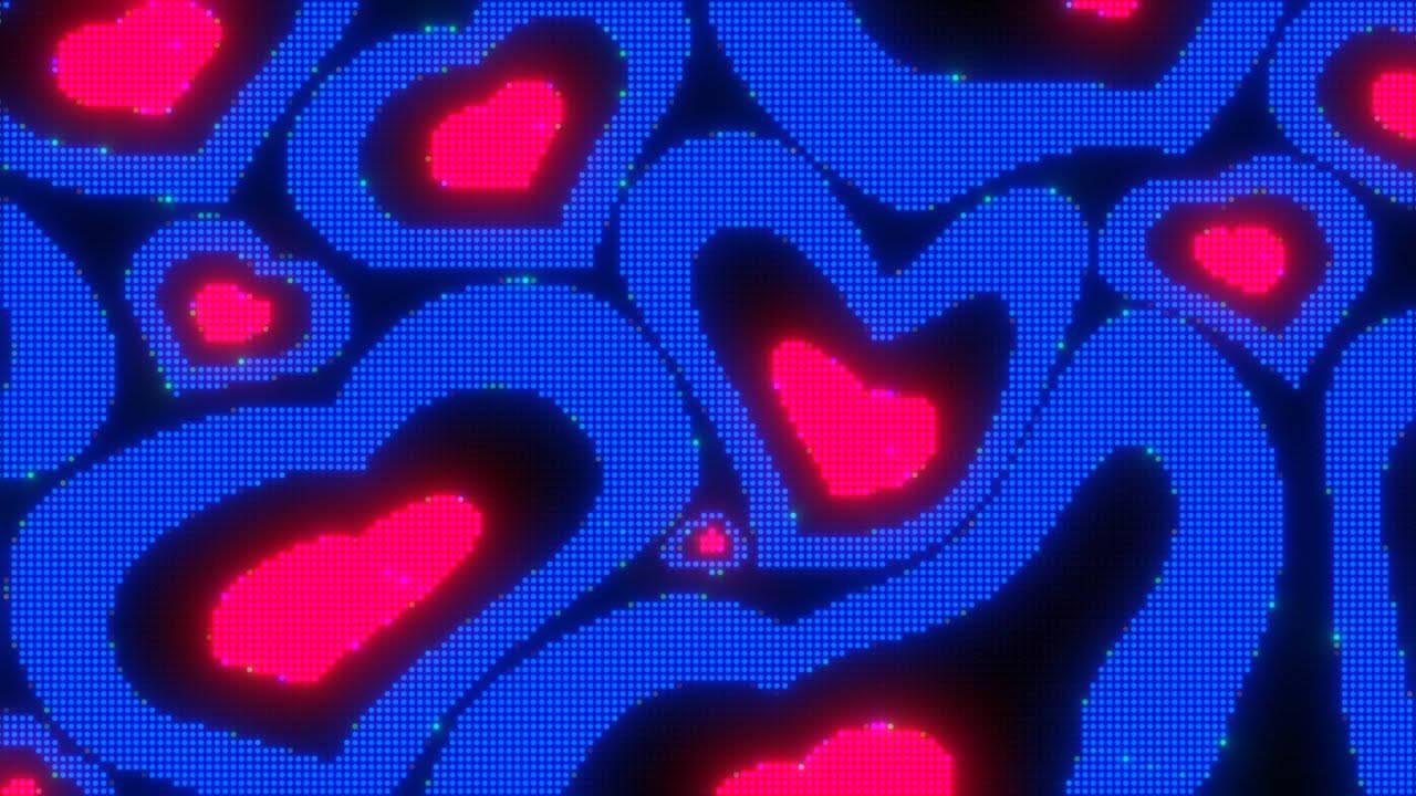 1280x720 Download Y2k Hearts With Glowing Colours Wallpaper