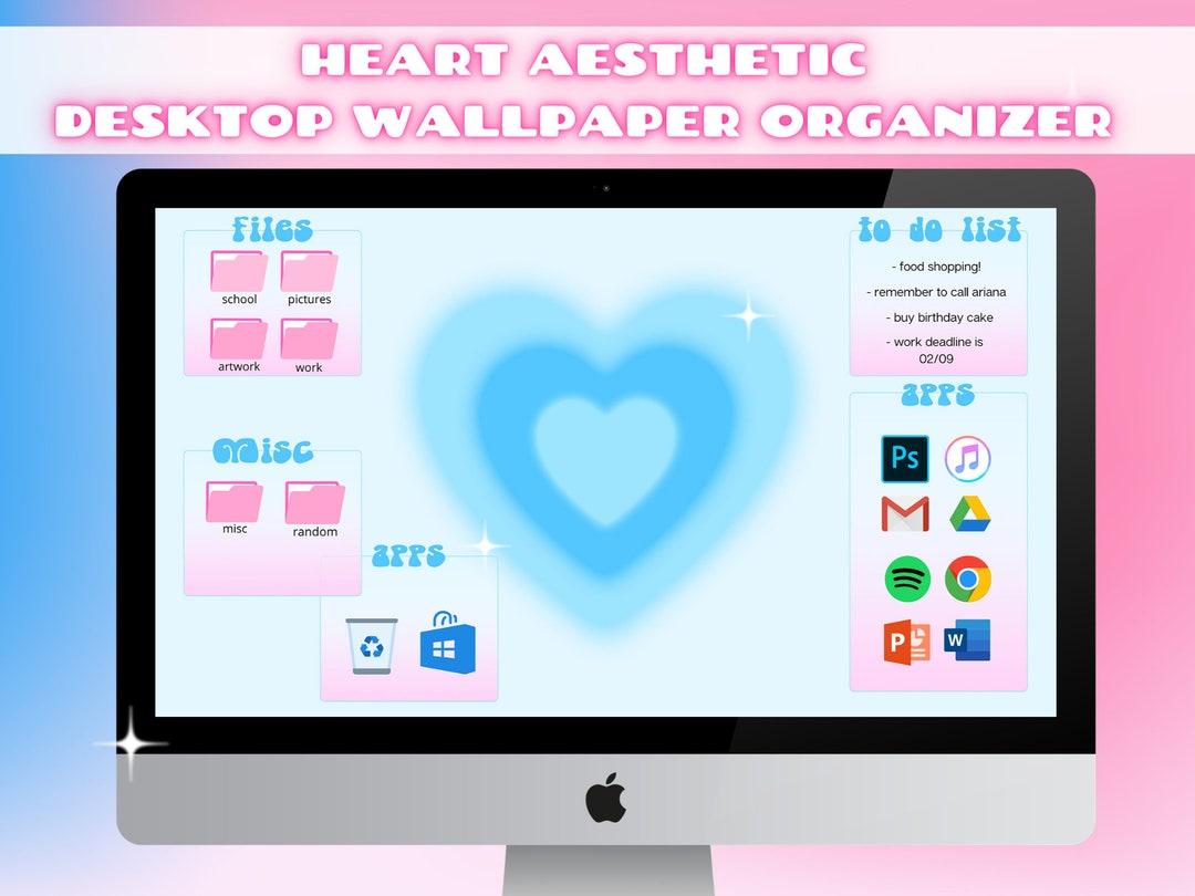 1080x810 HEART Aesthetic Wallpaper Y2K Trendy Desktop Wallpaper