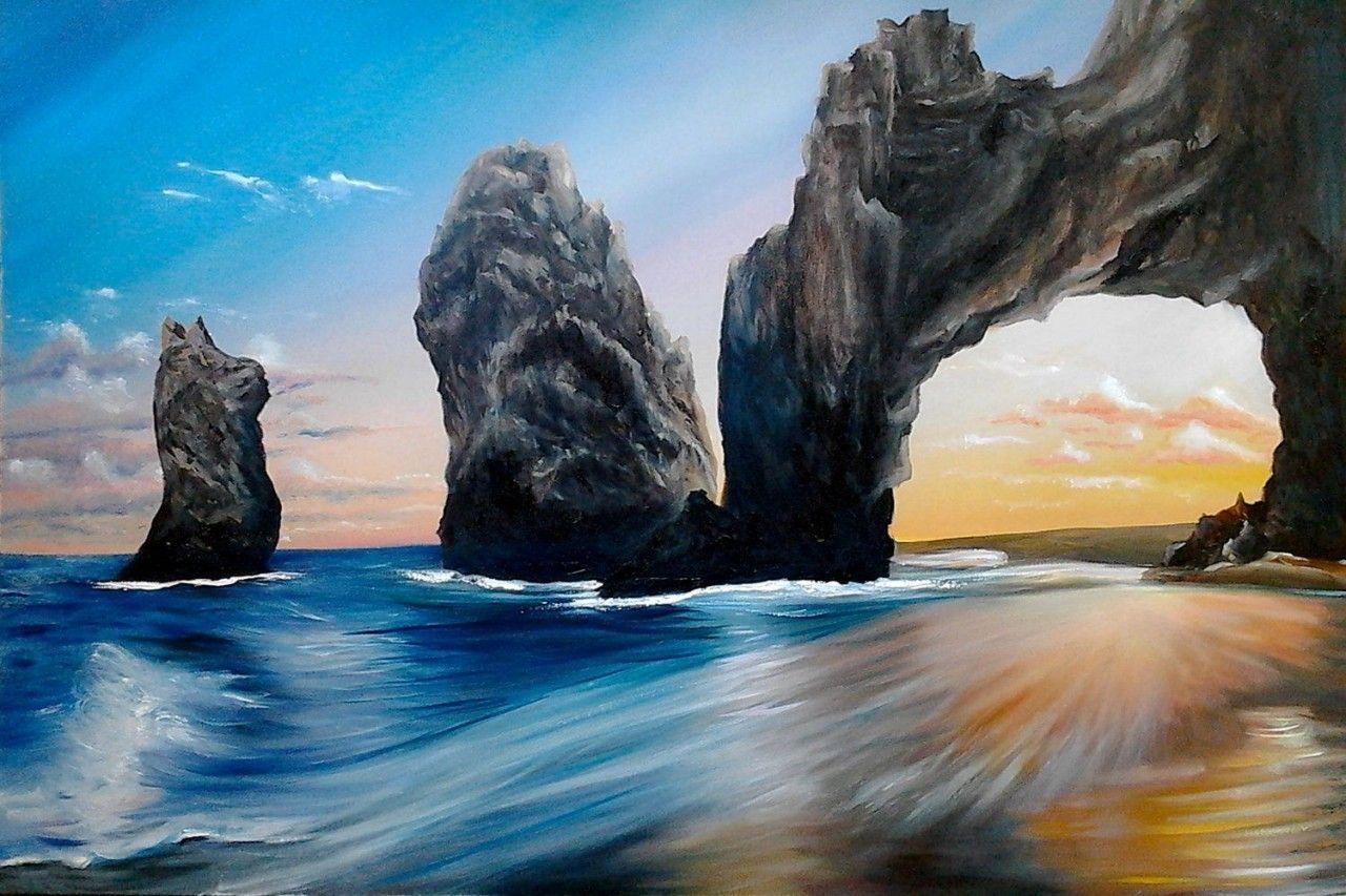 1280x853 Oceans: Waves Sky Cabo Painting Ocean Gateway Mexico Animated