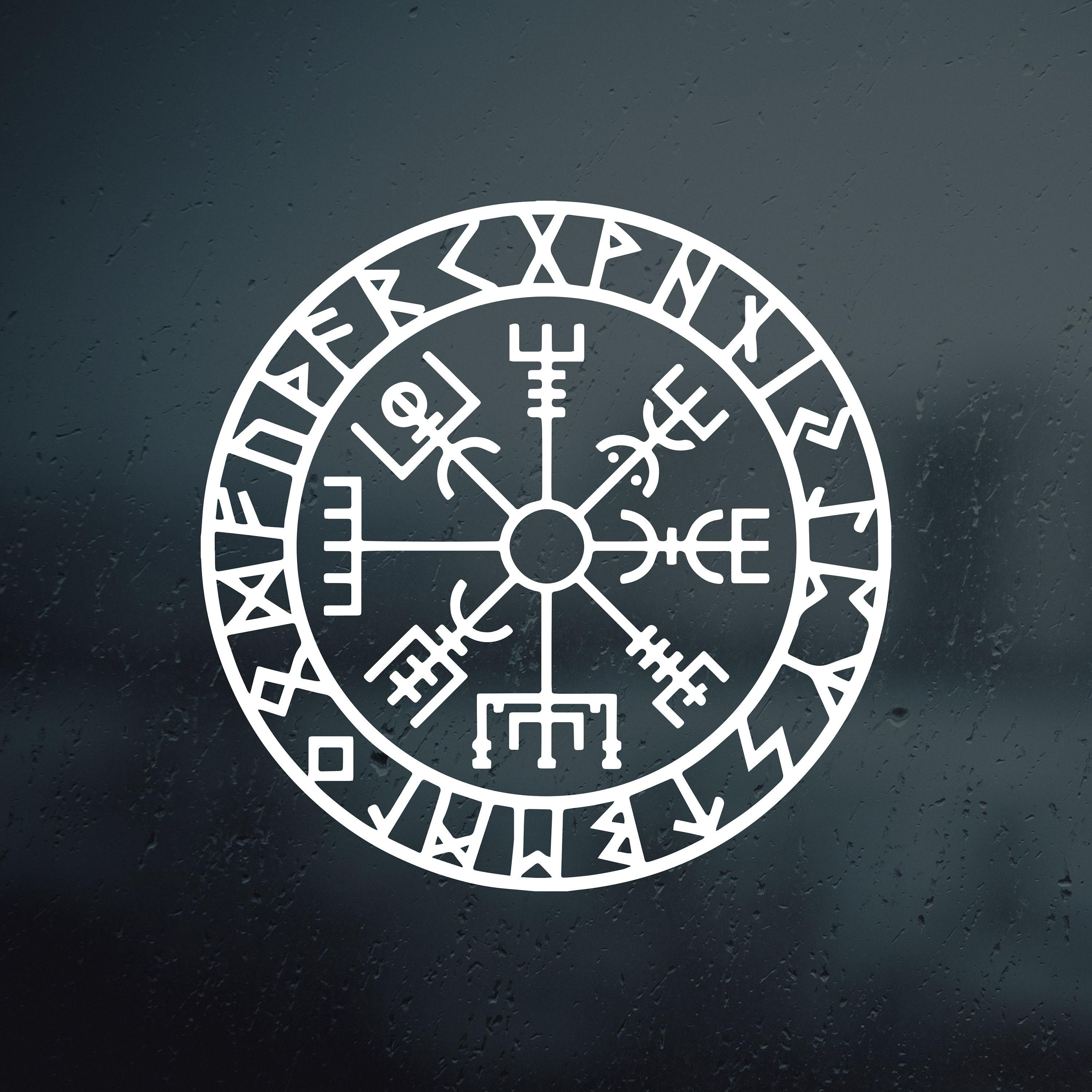 Vegvisir Viking Compass Runes Grunge Style Stock Illustration 1277876809   Shutterstock