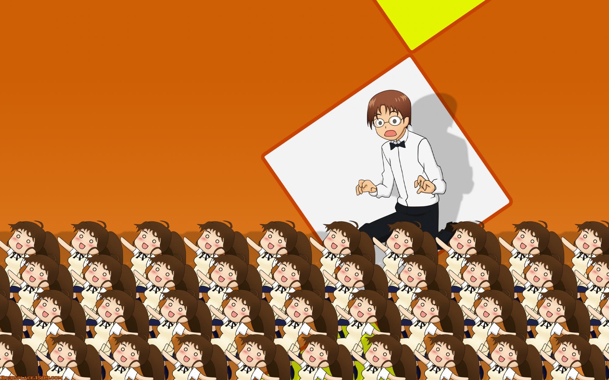 2000x1250 chibi takanashi souta taneshima popura working!!. konachan.com.com Anime Wallpaper
