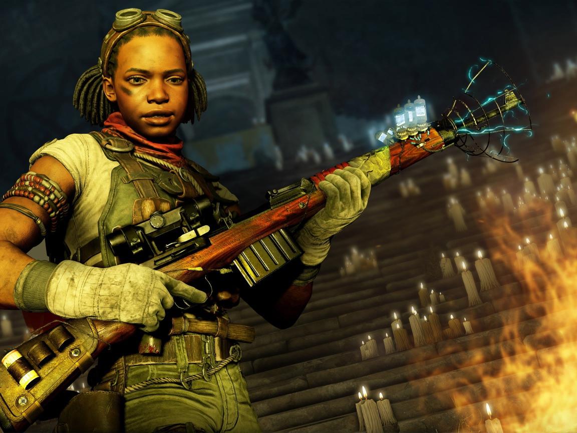 1152x864 Girl from the computer game Zombie Army 4: Dead War Desktop wallpaper 1152x864