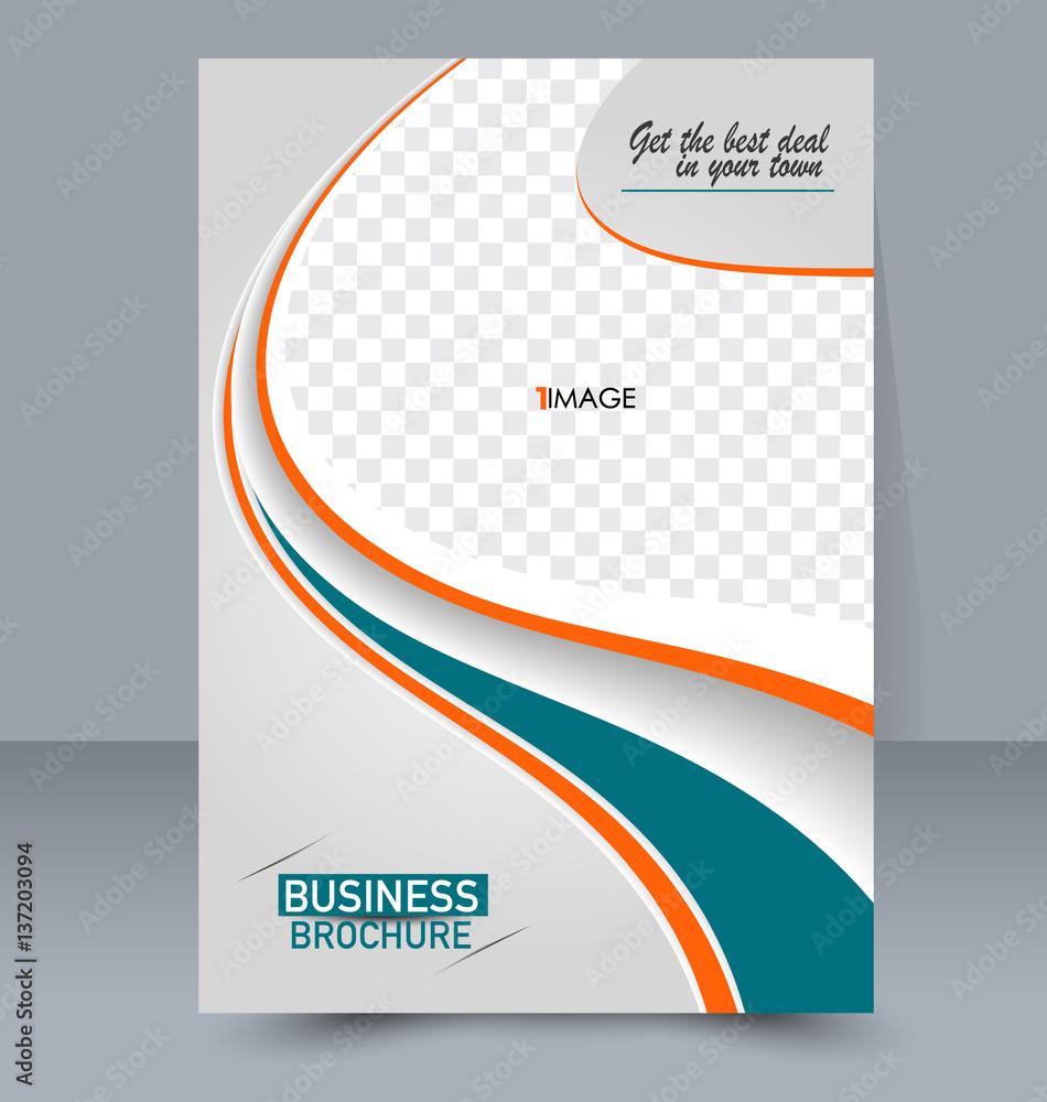 950x1000 Abstract flyer design background. Brochure template. For magazine cover business mockup education presentation report. Vector illustration. Orange and green color. Stock Vector