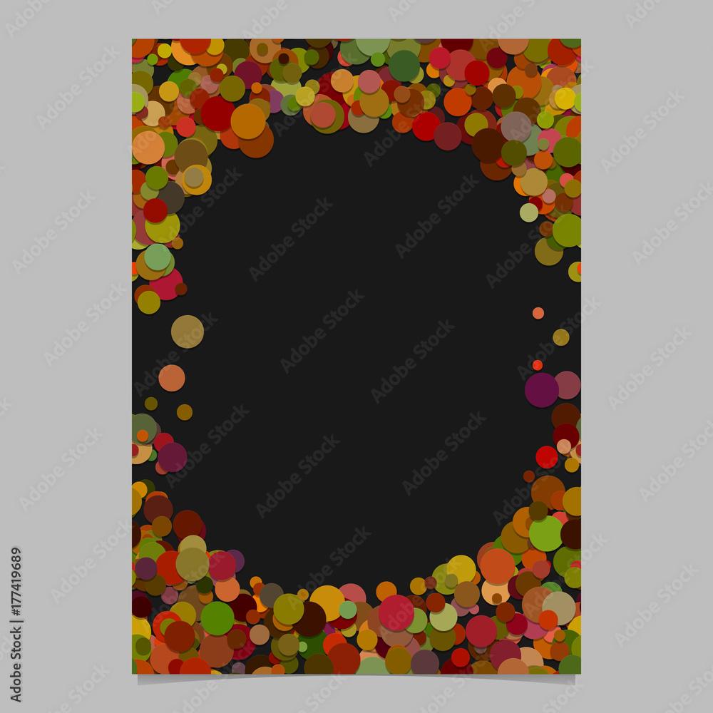 1000x1000 Geometrical chaotic dot pattern brochure background template vector blank flyer border design from autumn color circles Stock Vector