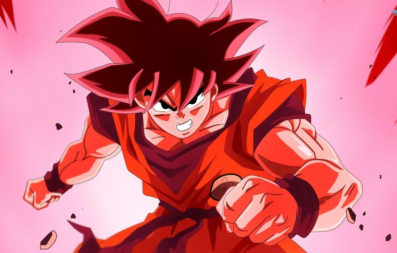 1332x850 Wallpaper anime, manga, Son Goku, Dragon Ball Z, Super Saiyan God image for desktop, section прочее