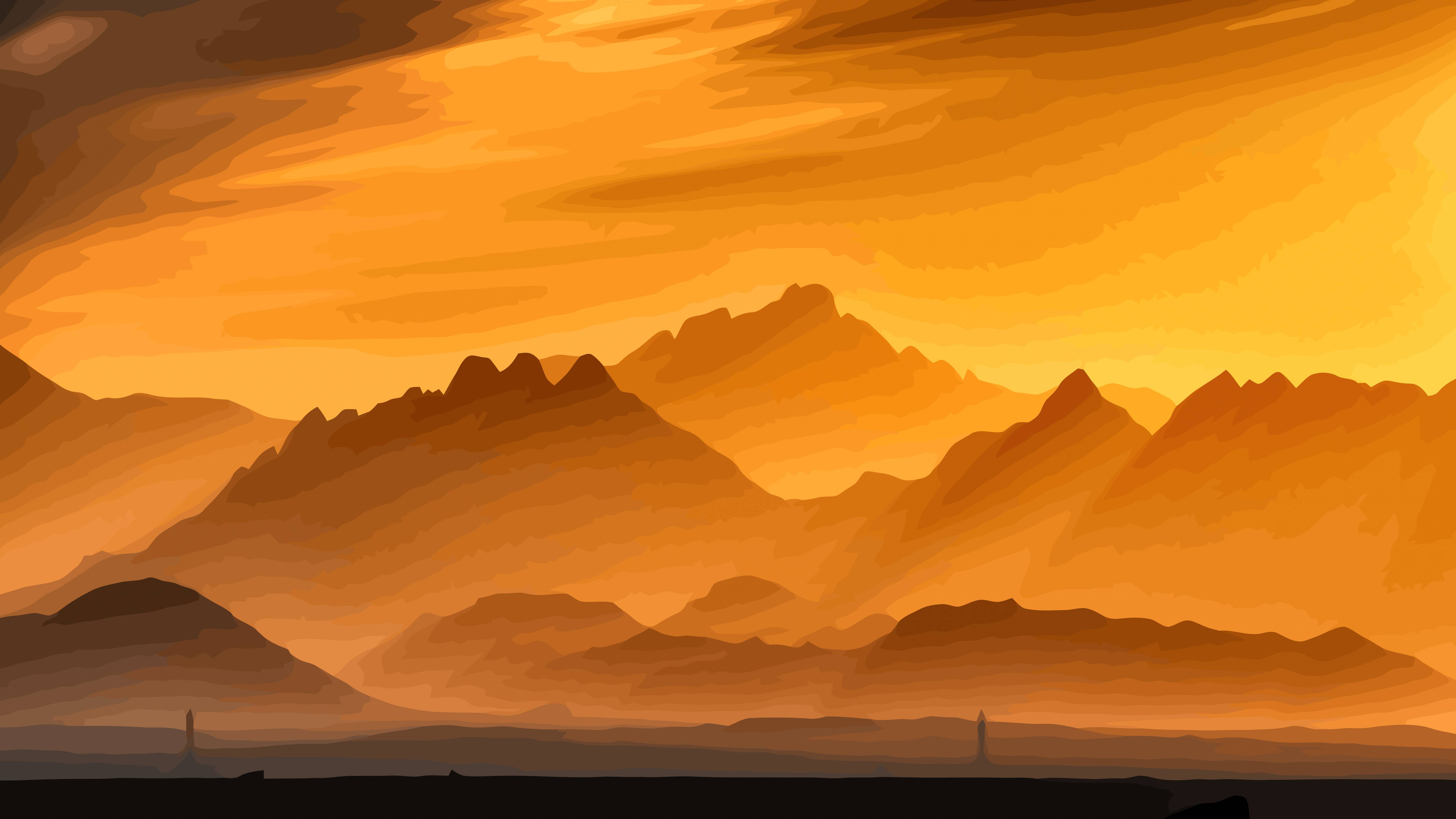 6100x3431 Minimal Landscape Mountains 5k, HD Nature, 4k Wallpaper, Image, Background, Photo and Picture