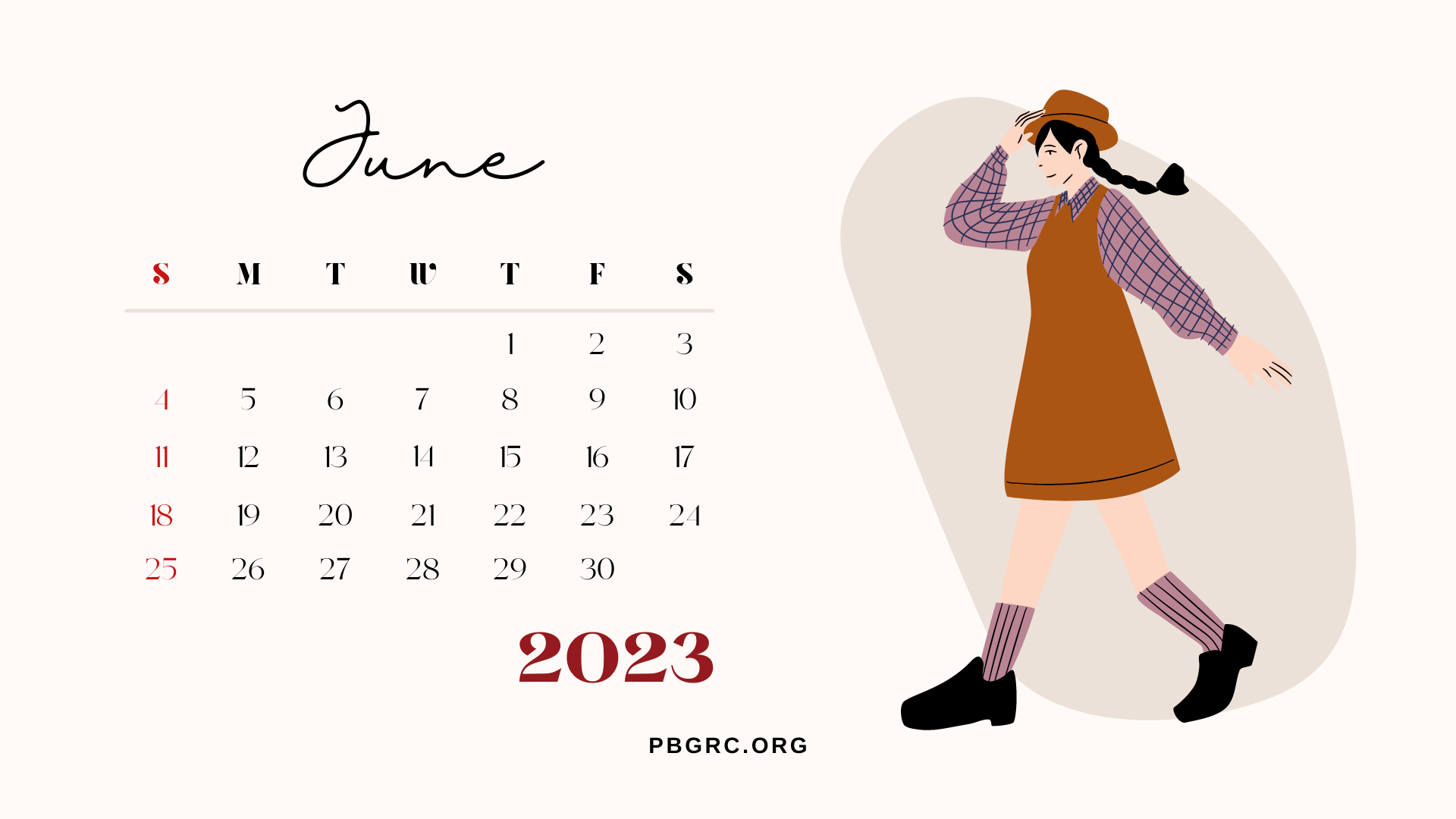 1920x1080 Free Printable June 2023 Calendar With Holidays Templates