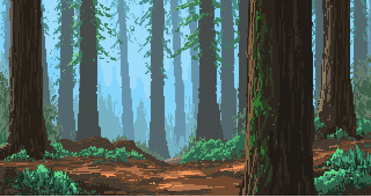 1280x677 Stephan Hövelbrinks #pixelart forest. #dailyart