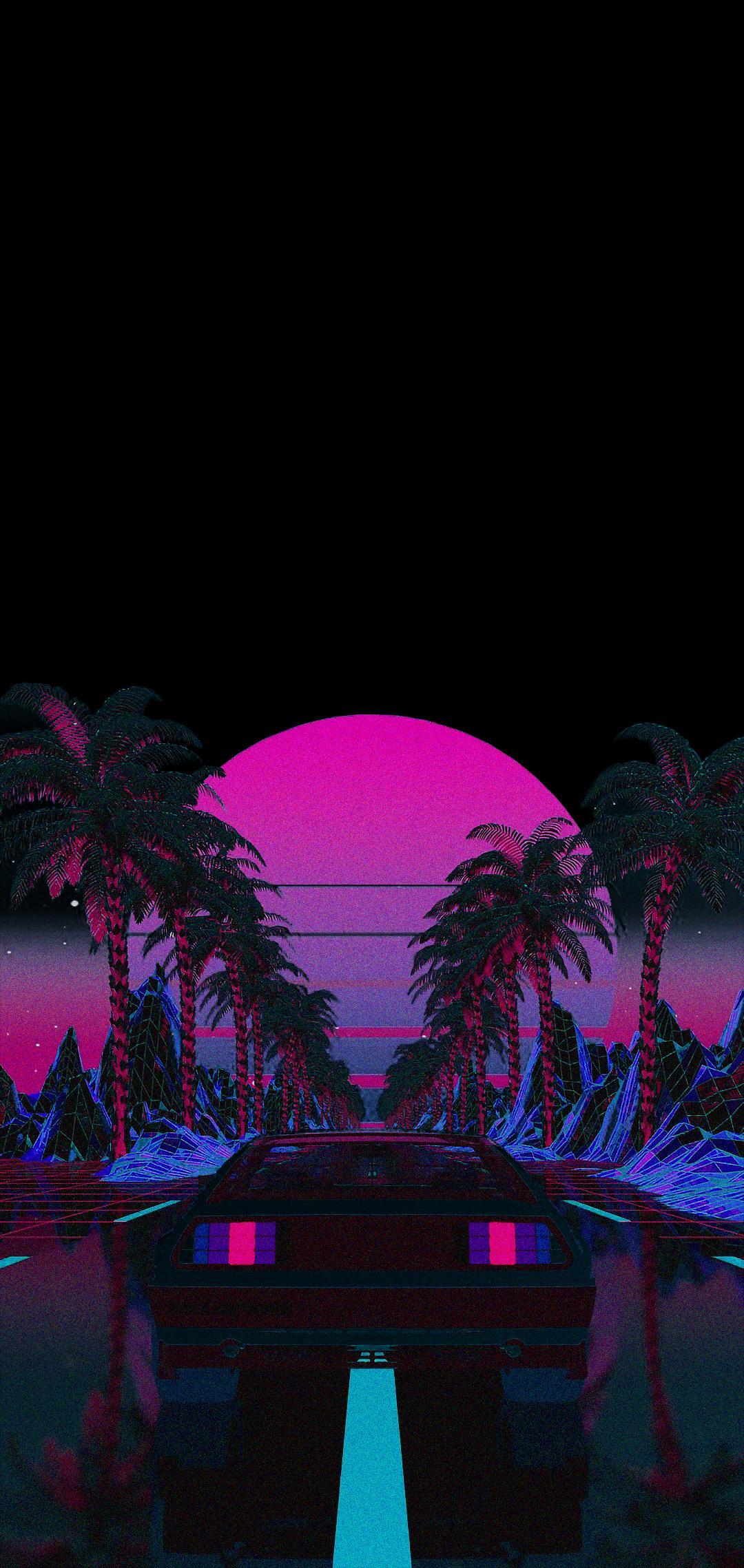 1080x2278 Wallpaper Cyberpunk, Amoled, Vaporwave, OLED, Reflection, Background Free Image