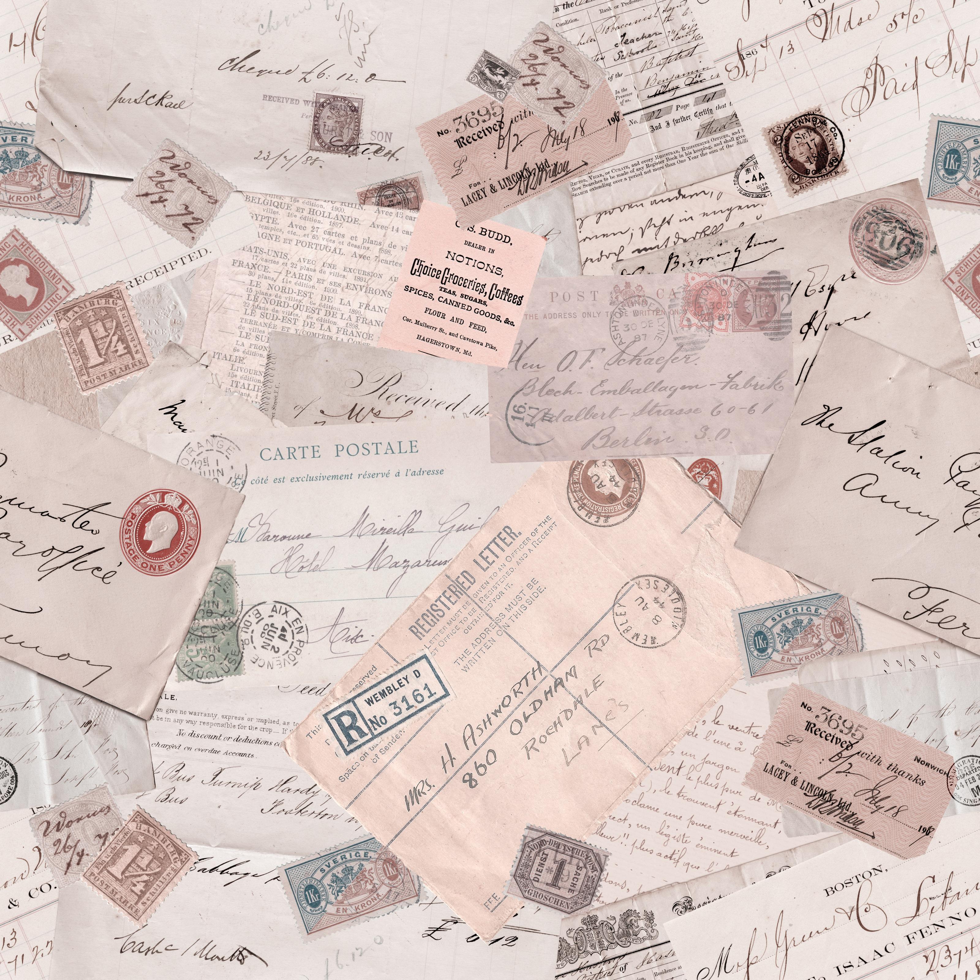 3200x3200 Vintage Letters Wallpaper Mural Your Way
