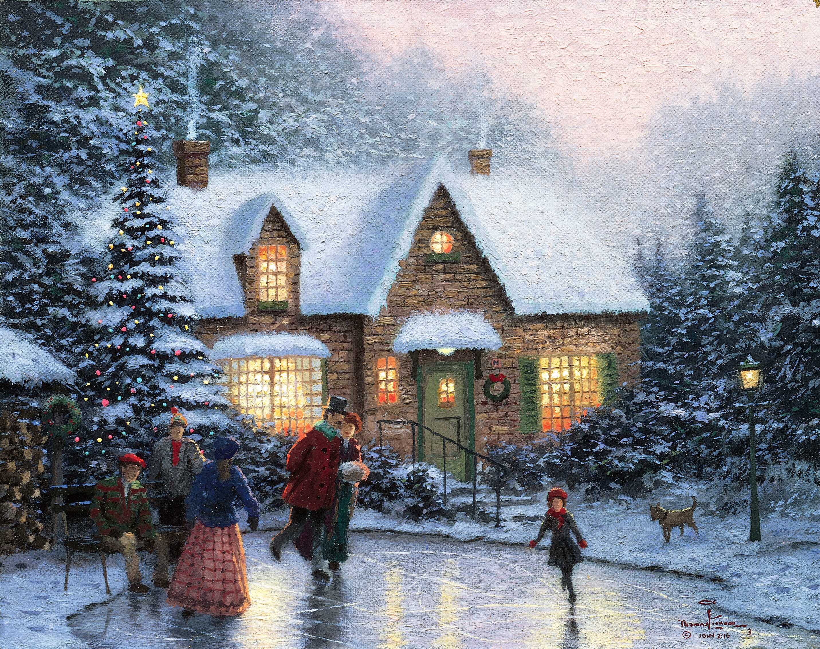 Thomas Kinkade Nativity Wallpaper