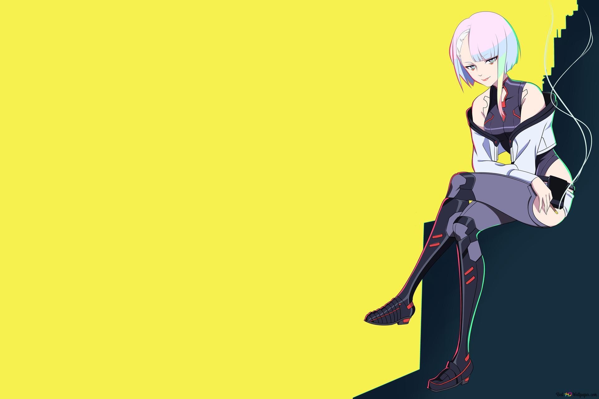 1920x1280 Lucy smoking from Cyberpunk: Edgerunners netflix anime 8K wallpaper download