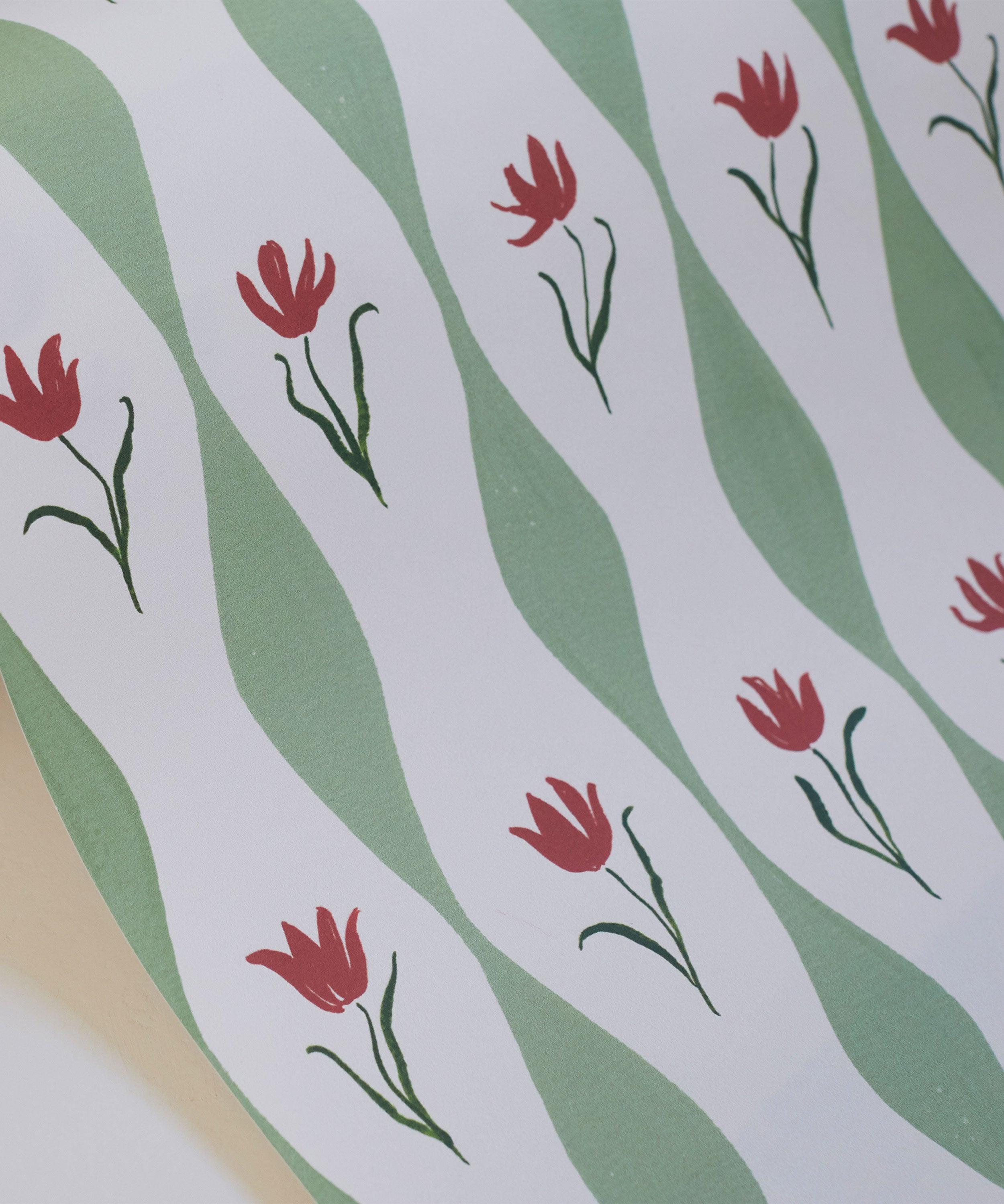 2500x3000 Tulip Wave Wallpaper, pistachio green