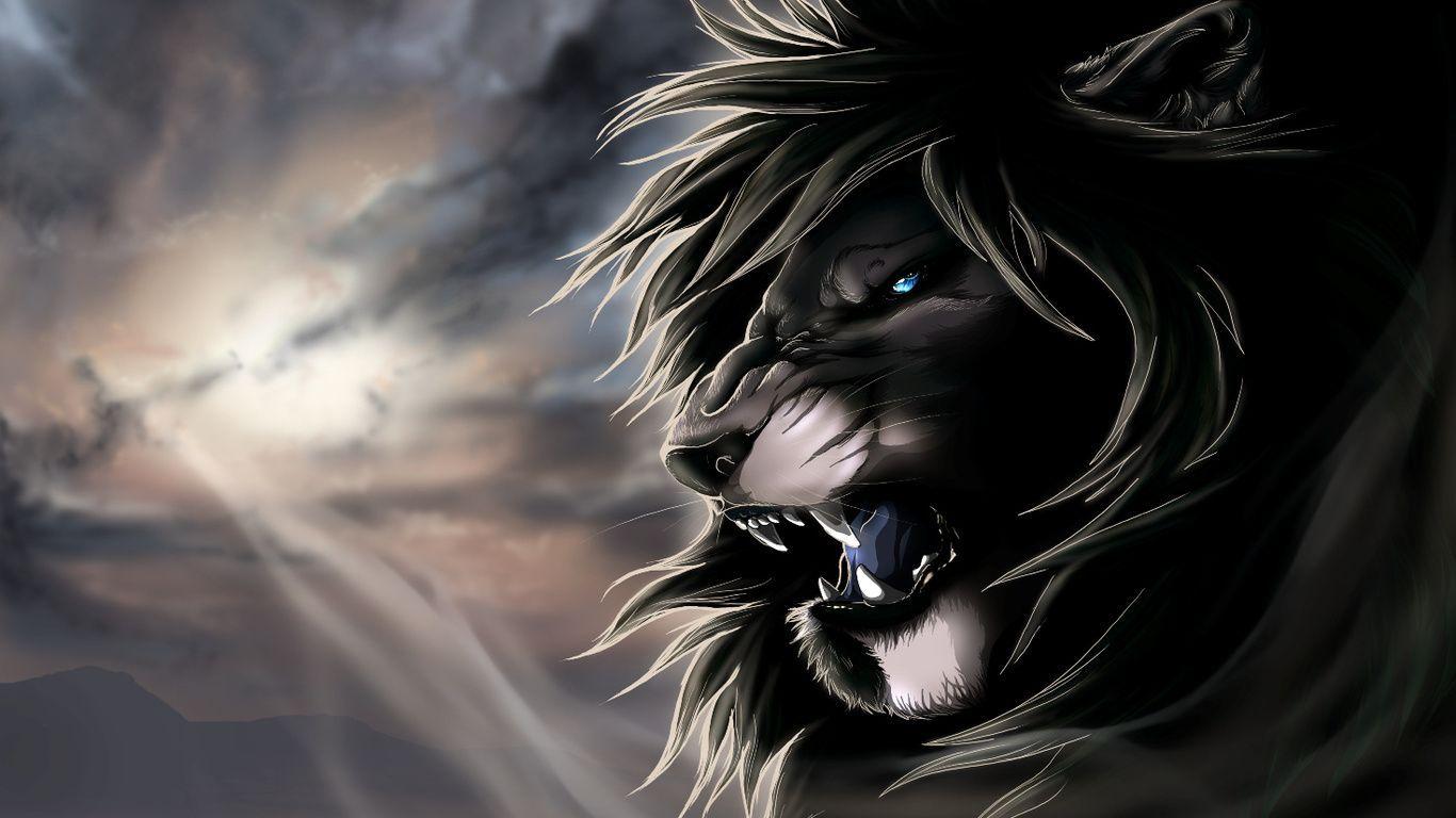 1366x768 Cool Lion Wallpaper