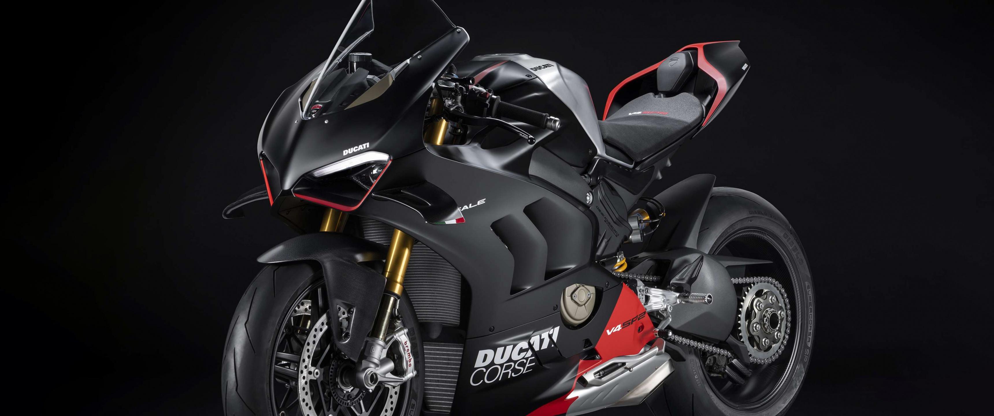 3440x1440 Ducati Panigale V4 SP2 Wallpaper 4K, Black Background, Black Dark