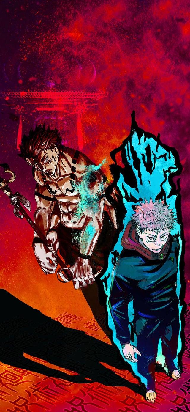 640x1386 Jujutsu Kaisen iPhone wallpaper (Culling Games panels referenced)