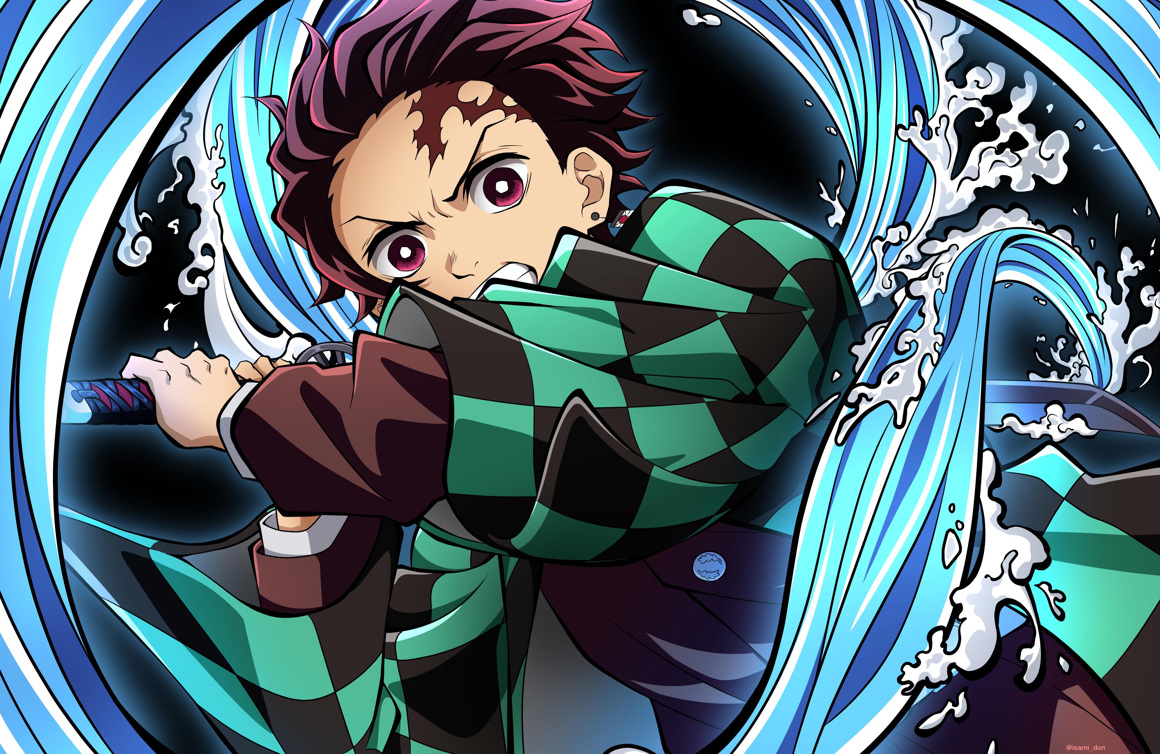 3858x2508 Download 3840x2160 Tanjiro Kamado, Kimetsu No Yaiba, Demon Slayer, Water, Katana Wallpaper for UHD TV