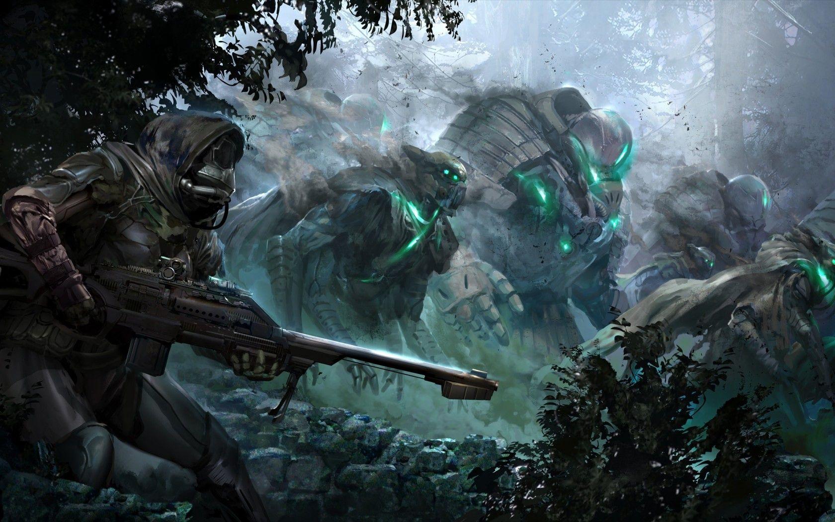 1680x1050 Download wallpaper 1680x1050 destiny, concept art, wood, weapons