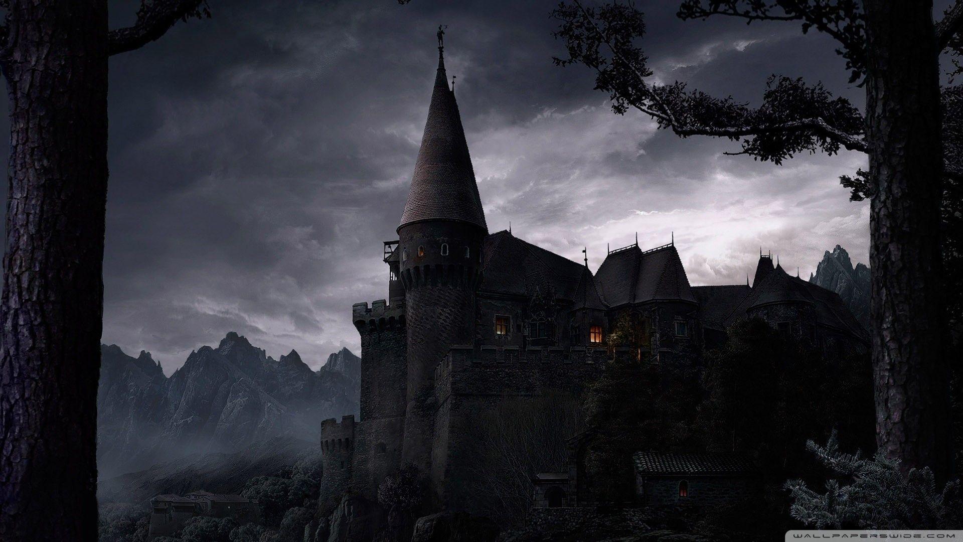 1920x1080 Black Castle Room Wallpaper