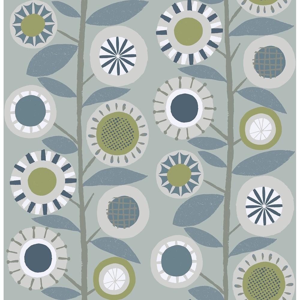1000x1000 4066 26554 Light Blue Floral Geometric Wallpaper By A Street