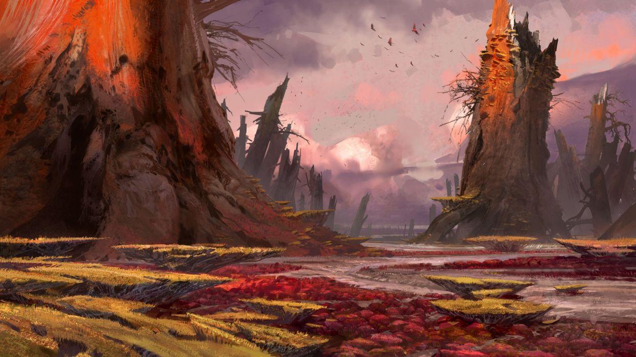 1245x700 Landscapes birds concept art artwork Bungie Destiny video game