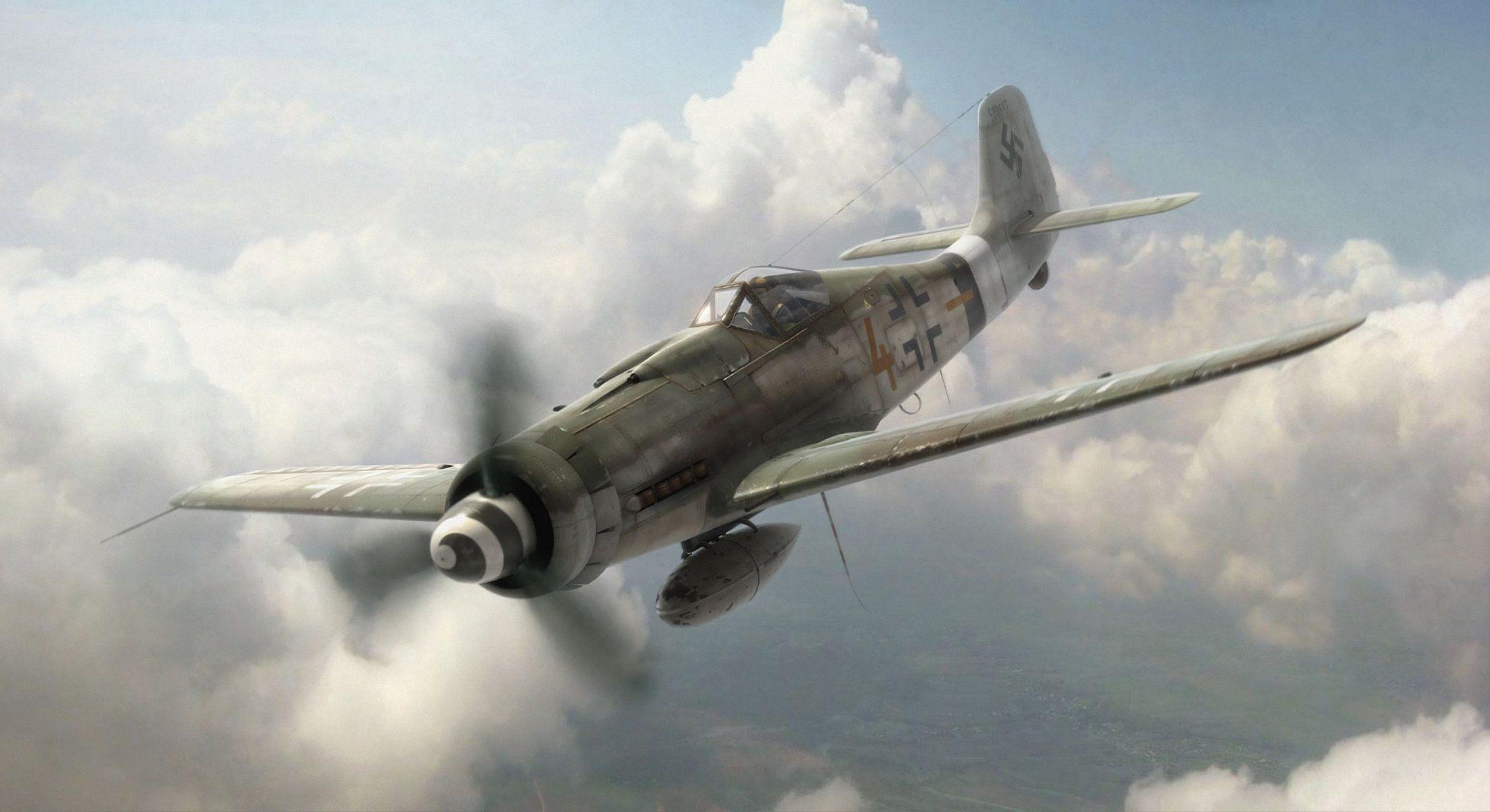 2201x1200 aviation aircraft airplane war dogfight ww2 german aircraft fw 190