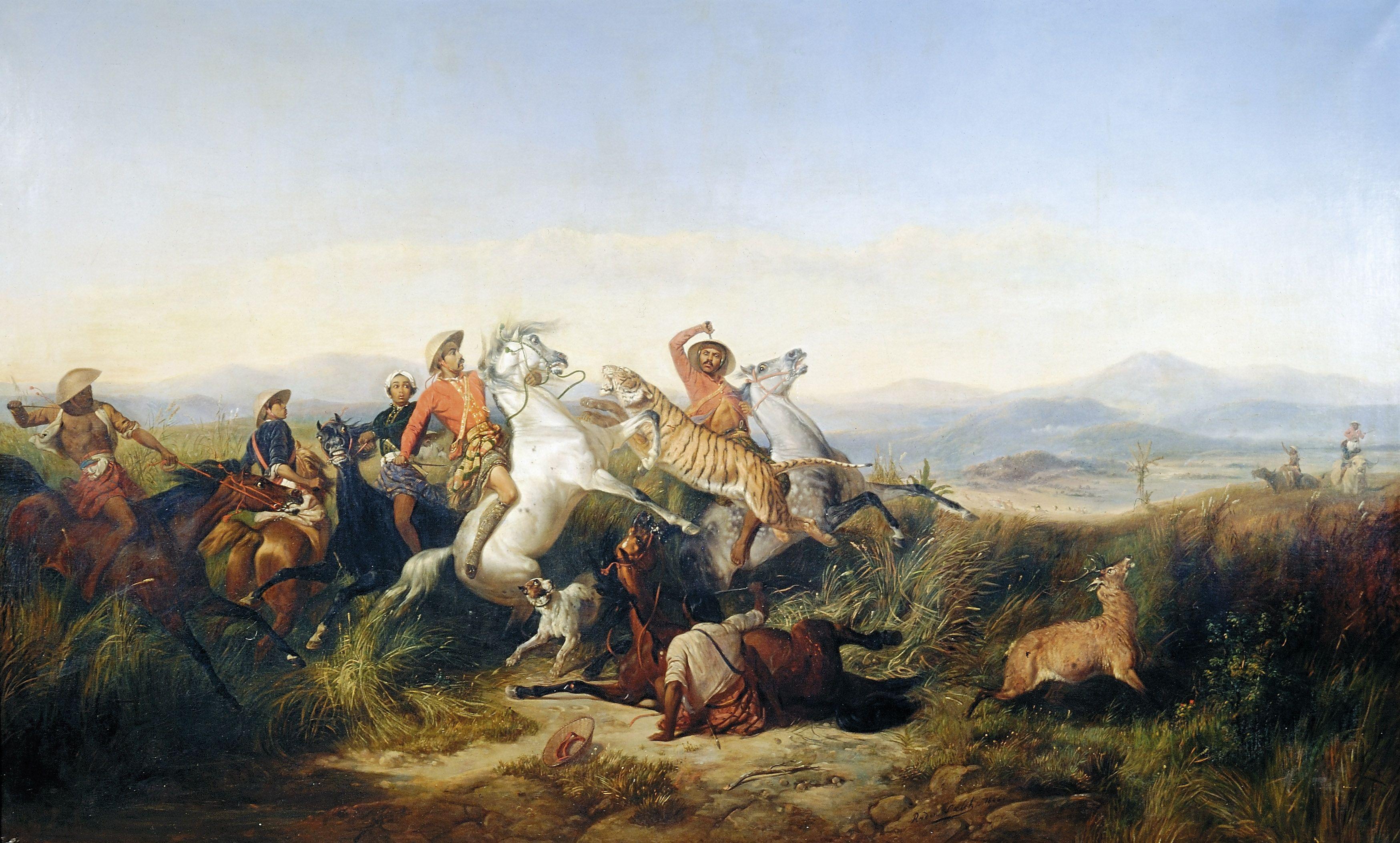 3497x2106 The Deer Hunt: Raden Saleh. Indonesian art, Painting, Art painting