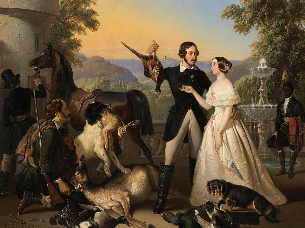 1024x768 Raden Saleh II. Und Alexandrine Von Sachsen Coburg Und Gotha Nach Der Jagd