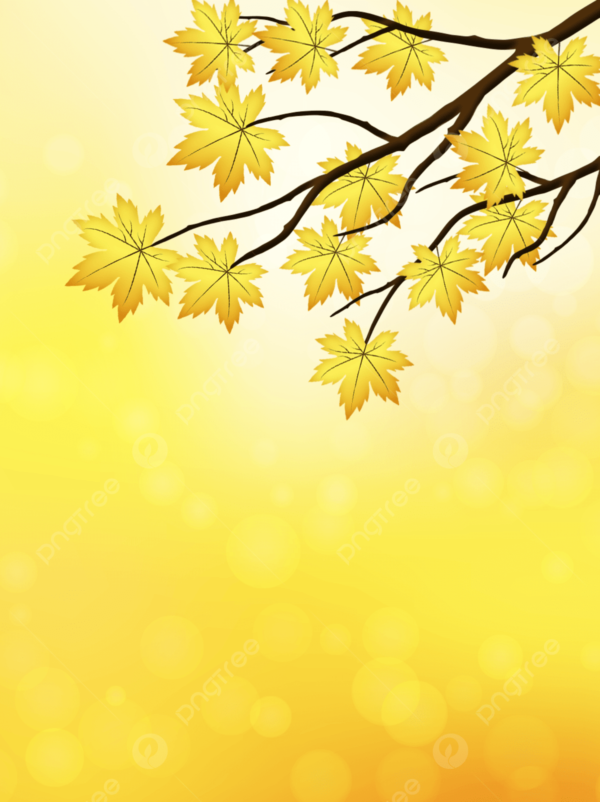 1200x1604 Yellow Gradient Aesthetic Autumn Maple Leaf Background Design Wallpaper Image For Free Download