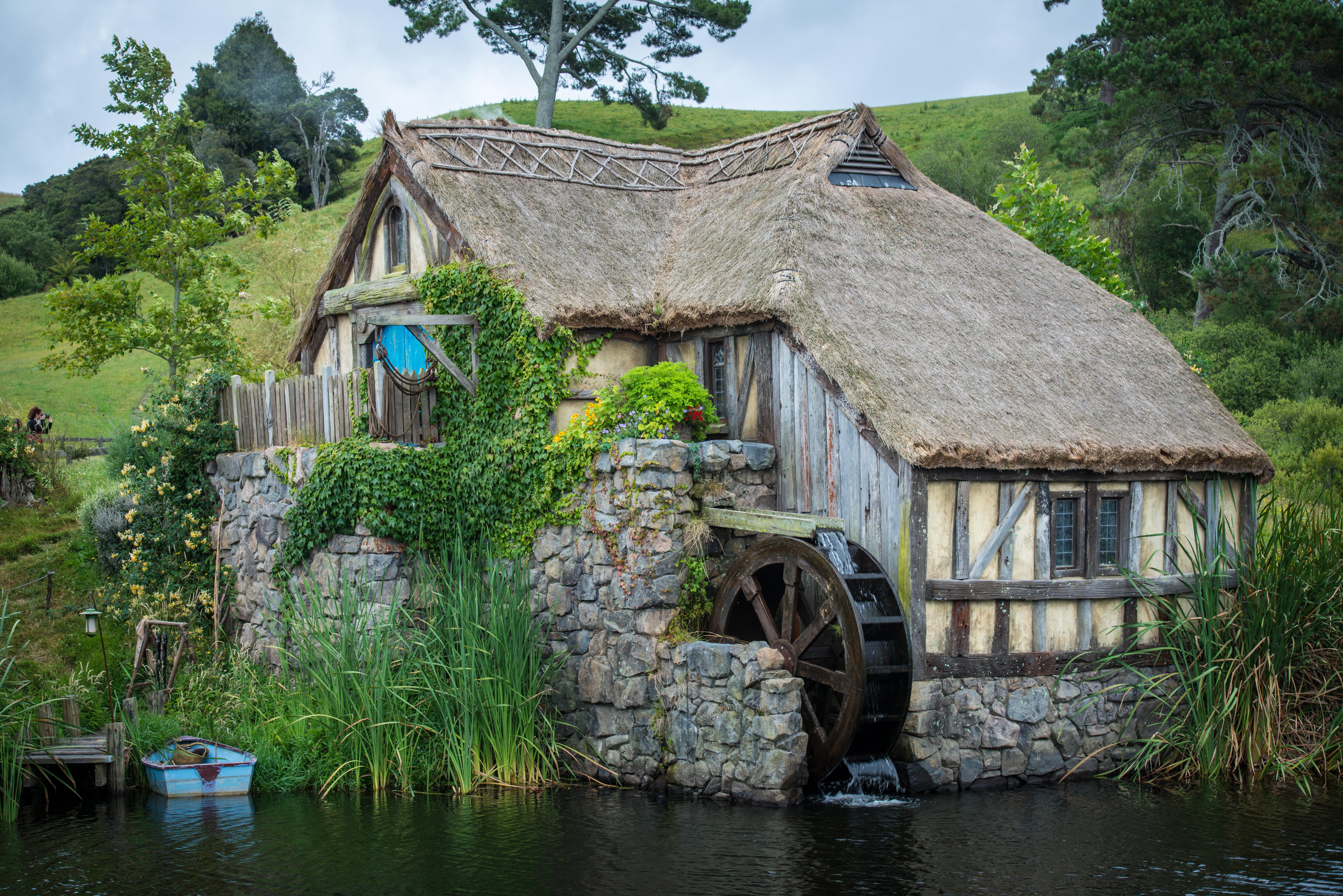 7360x4912 Wallpaper / Nature, Movie, Hobbiton, Water mill, Shir, The hobbit, 5K free download