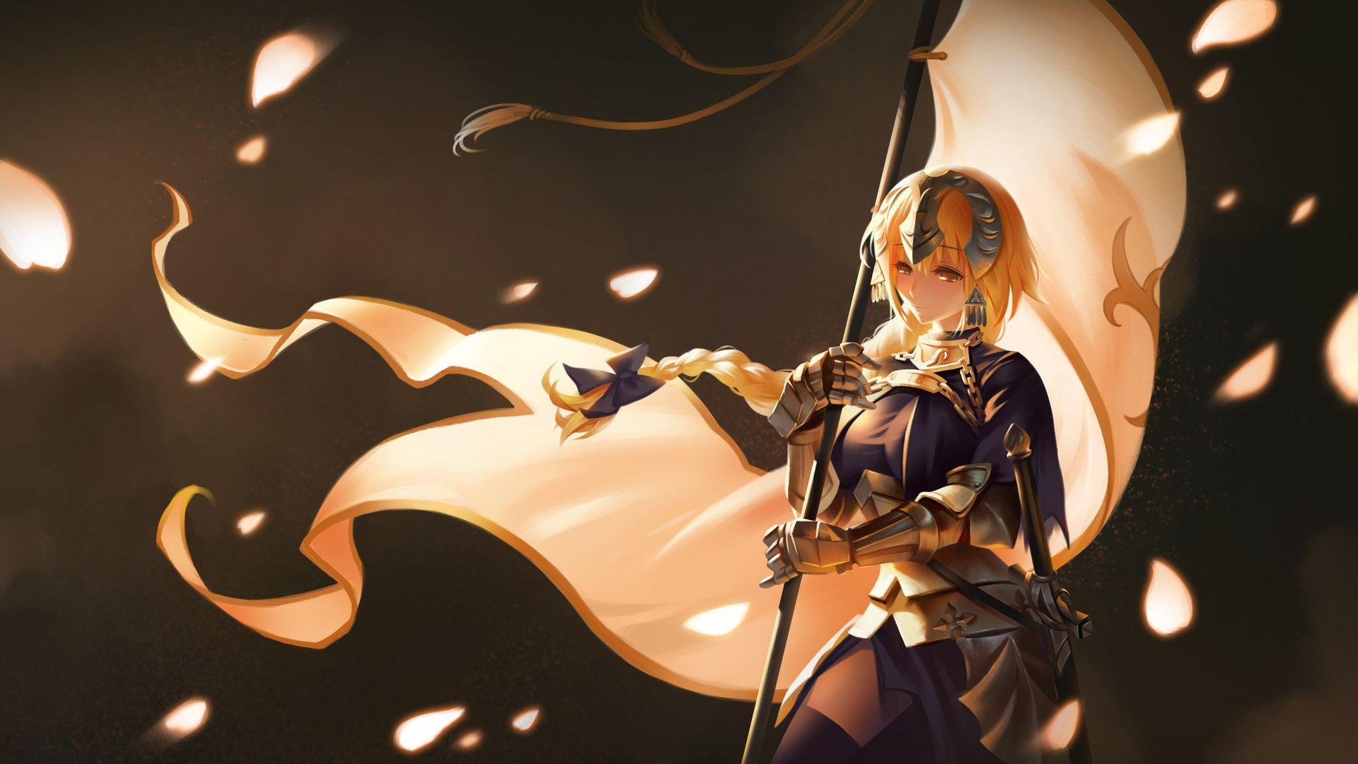 1920x1080 Desktop Wallpaper Banner, Anime Girl, Jeanne D'arc, Fate Series, HD Image, Picture, Background, 24a2b8