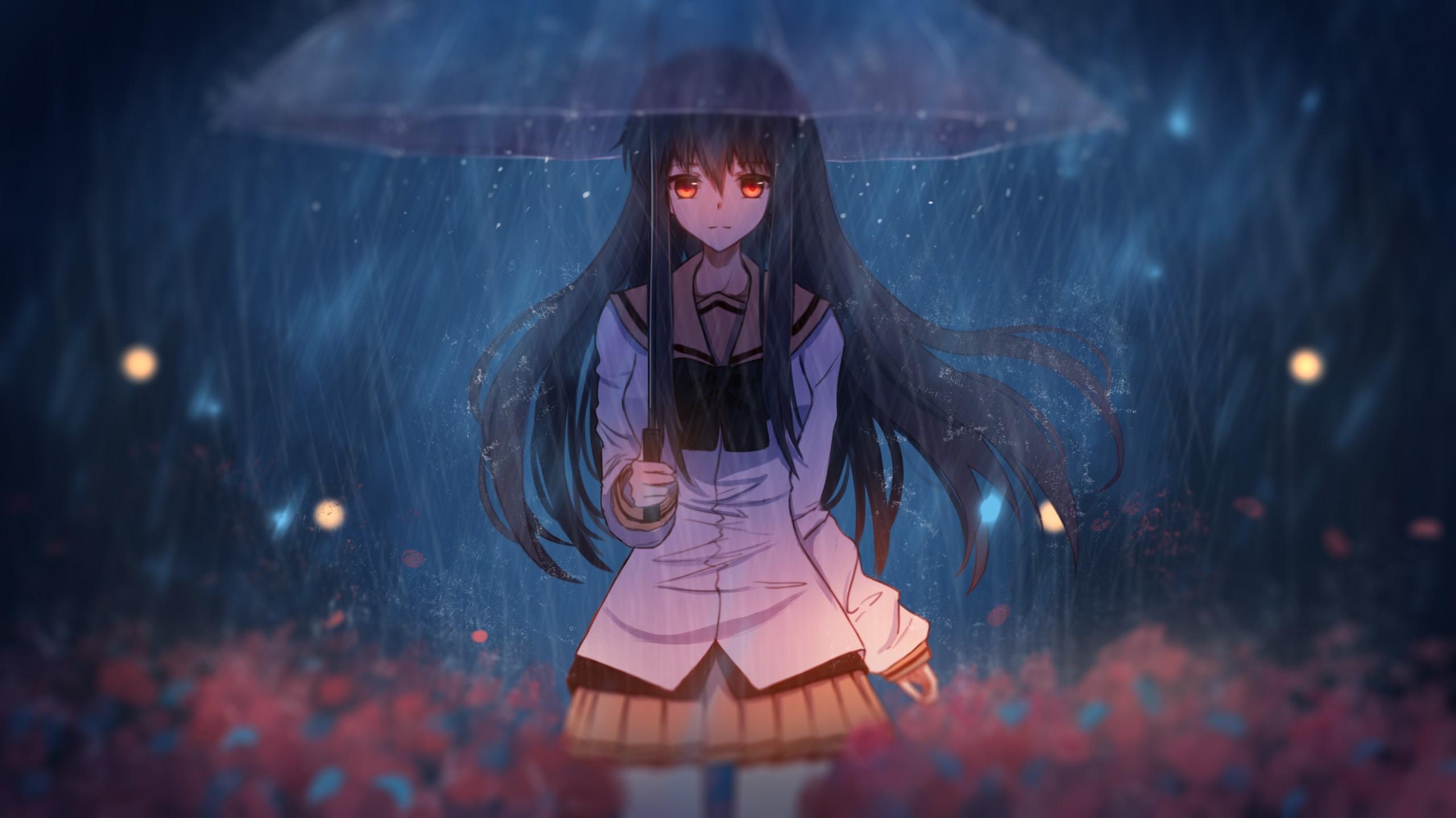 2560x1440 Wallpaper / anime girl, anime, artist, artwork, digital art, hd, umbrella free download