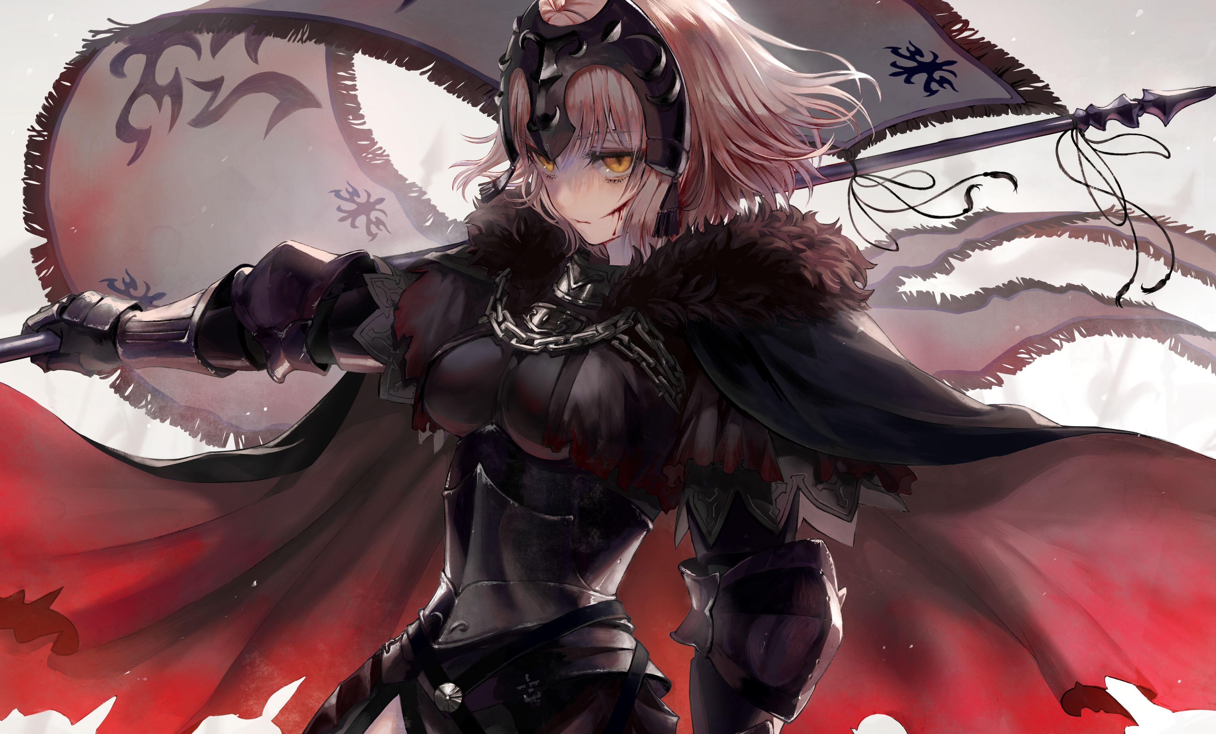 3996x2412 Mobile Wallpaper: Anime, Yellow Eyes, Short Hair, Woman Warrior, Fate Grand Order, Jeanne D'arc Alter, Avenger (Fate Grand Order), Banner, Fate Series, 1532189 Download The Picture For Free