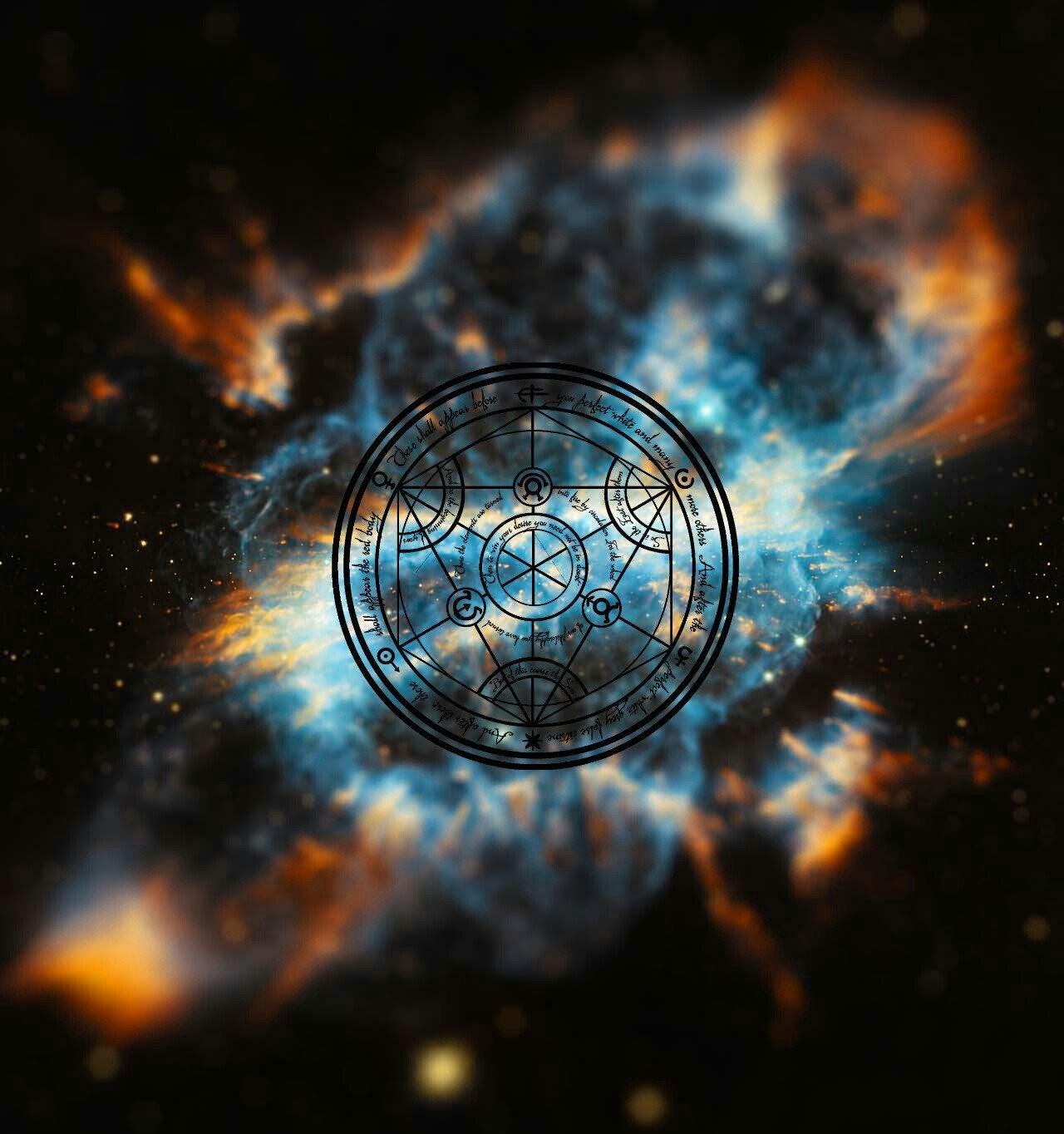 1280x1364 Took A Tilt Shifted Galaxy And Put A Transmutation Circle In It. Makes A Great Wallpaper