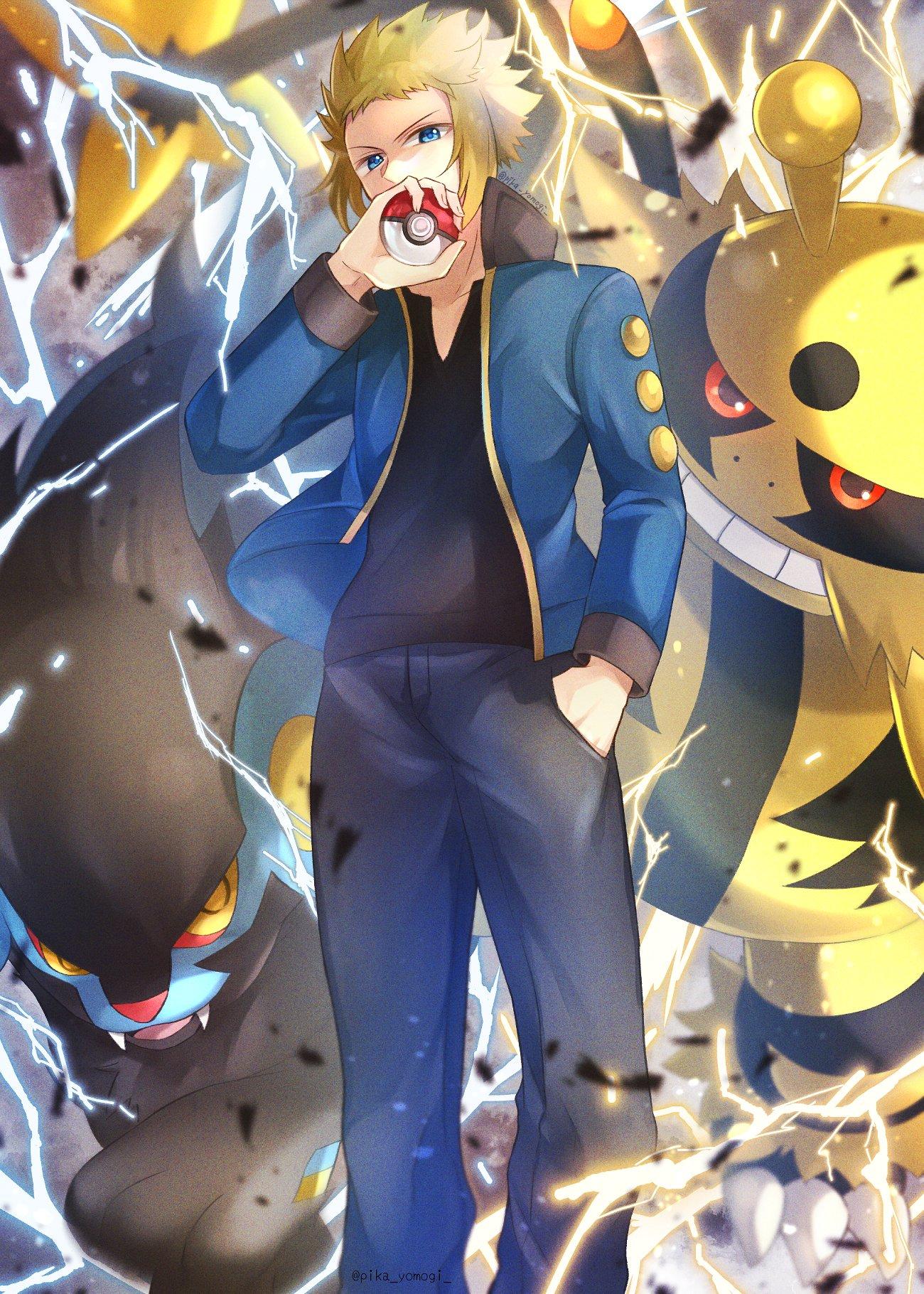 1300x1820 Luxray, Volkner, And Electivire (pokemon And 2 More) Drawn By Yomogi_(black Elf)
