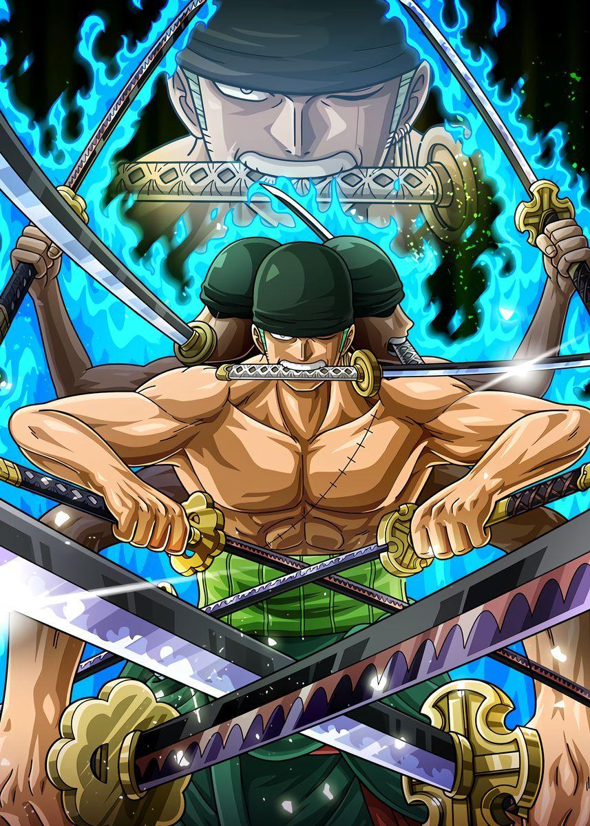 857x1200 Ronona Zoro ashura' Poster by OnePieceTreasure. Displate. Zoro one piece, Manga anime one piece, One piece wallpaper iphone