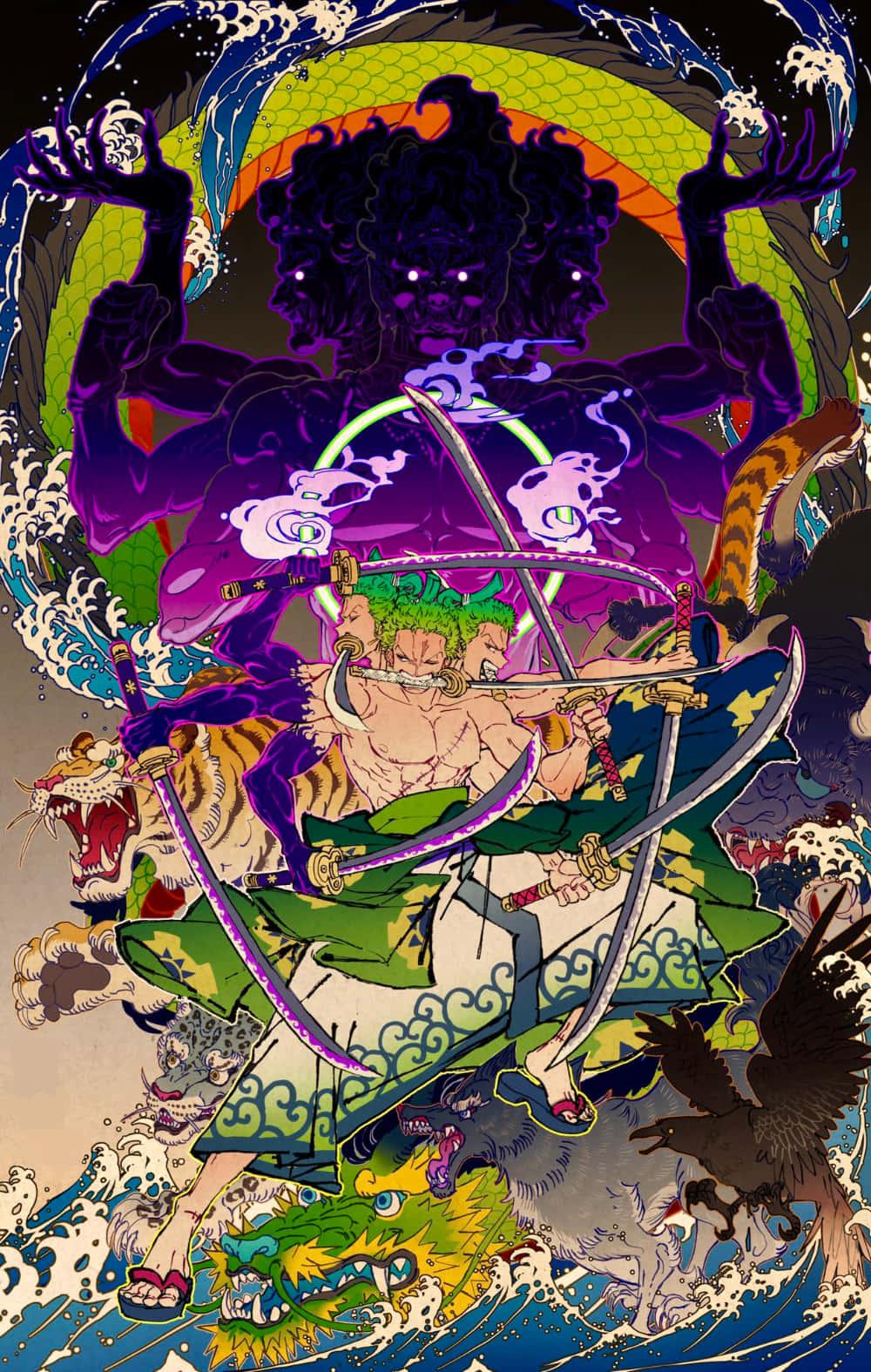 1000x1575 Download Zoro Wano Ashura Wallpaper