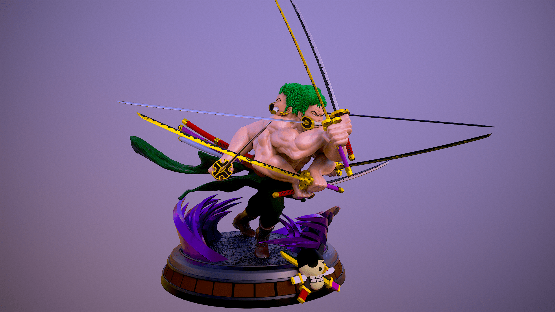 1920x1080 3D file Roronoa Zoro Asura・3D printable model to download・Cults