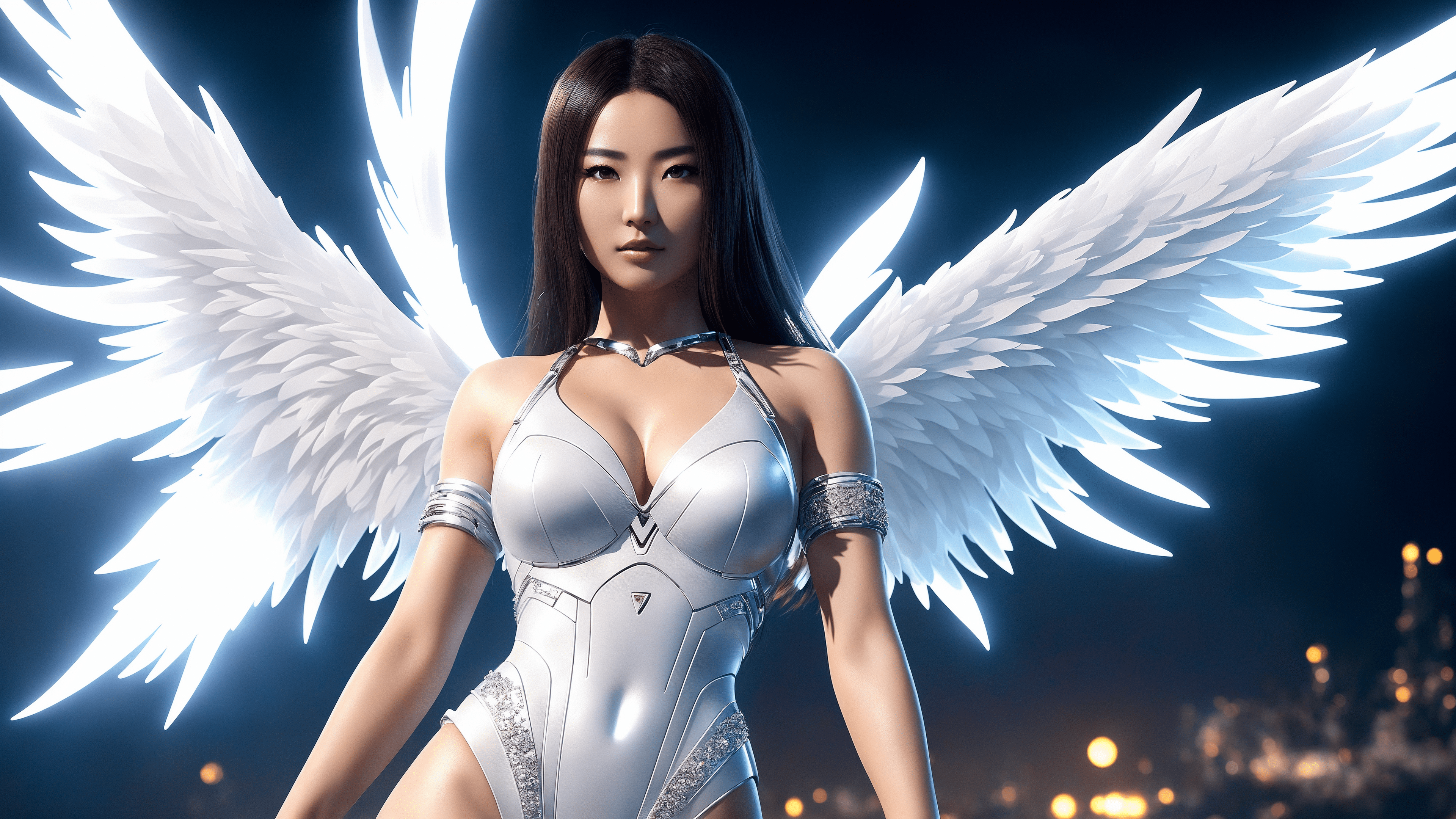 3840x2160 Ai Art Fantasy Girl Angel Wings Wallpaper:3840x2160