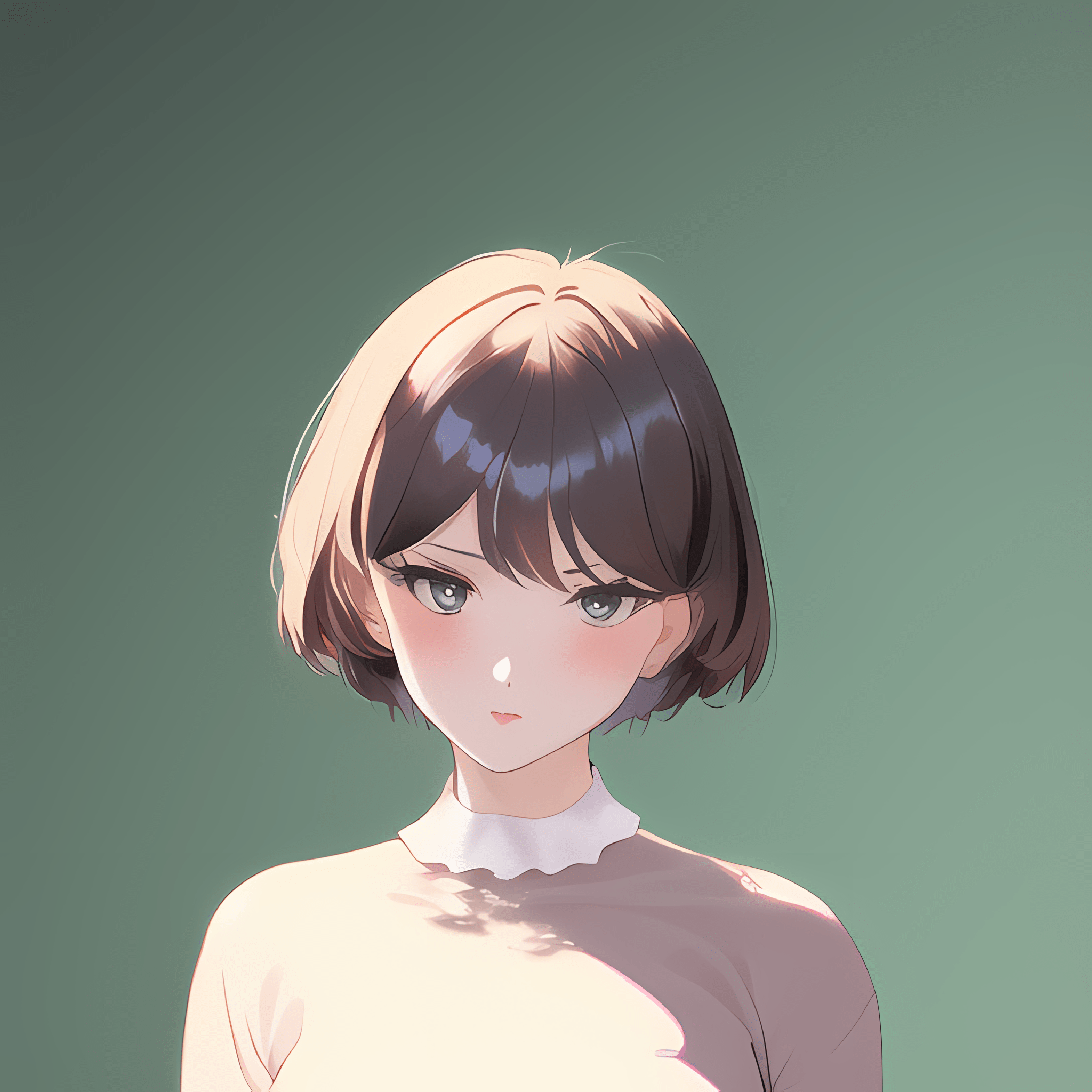 2048x2048 Anime Girls Novel Ai Ai Art Simple Background Minimalism Wallpaper:2048x2048