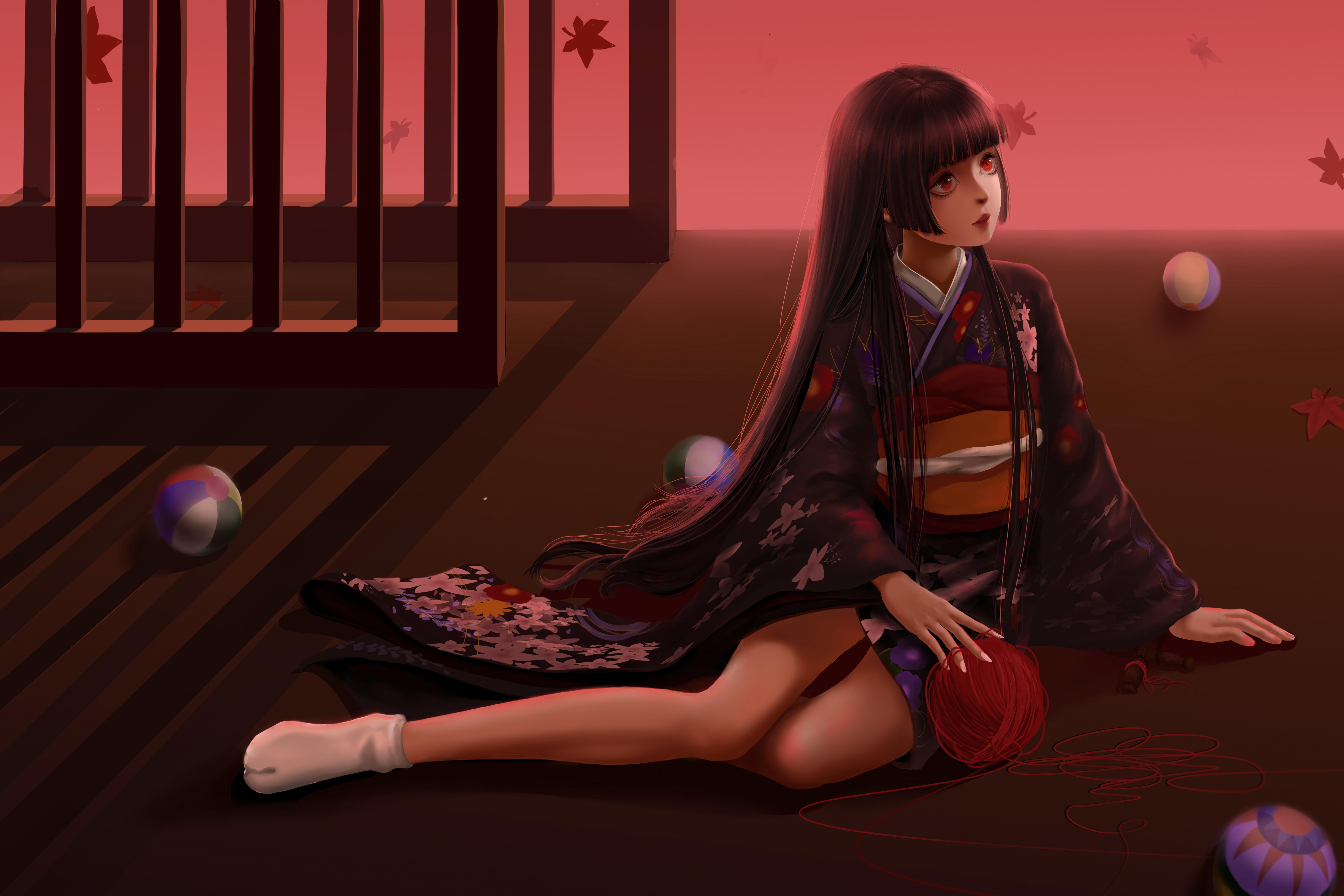 5906x3937 Jigoku Shōjo 4K, Kimono, Ai Enma Gallery HD Wallpaper