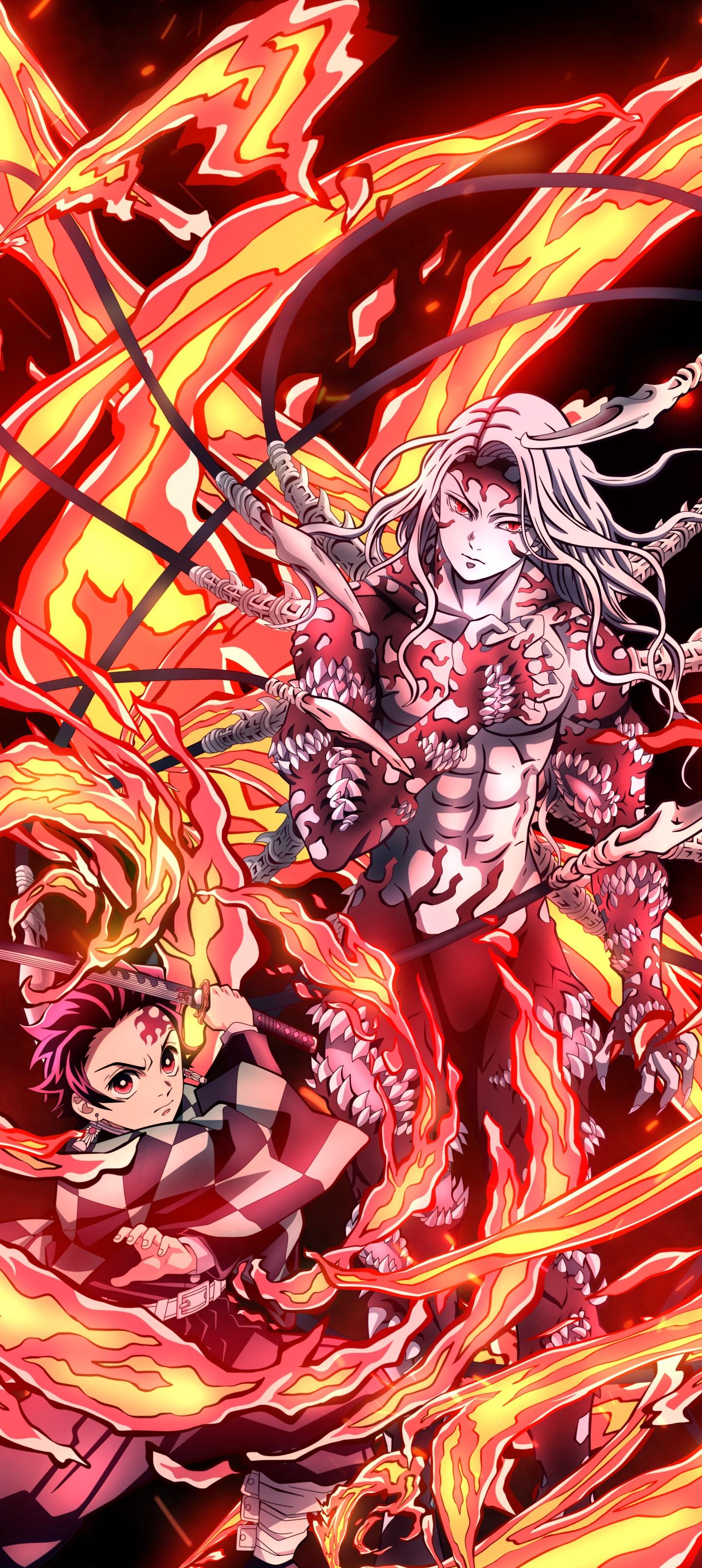 1440x3216 Wallpaper / Anime Demon Slayer: Kimetsu no Yaiba Phone Wallpaper, Tanjiro Kamado, Kokushibo (Demon Slayer), 1440x3216 free download