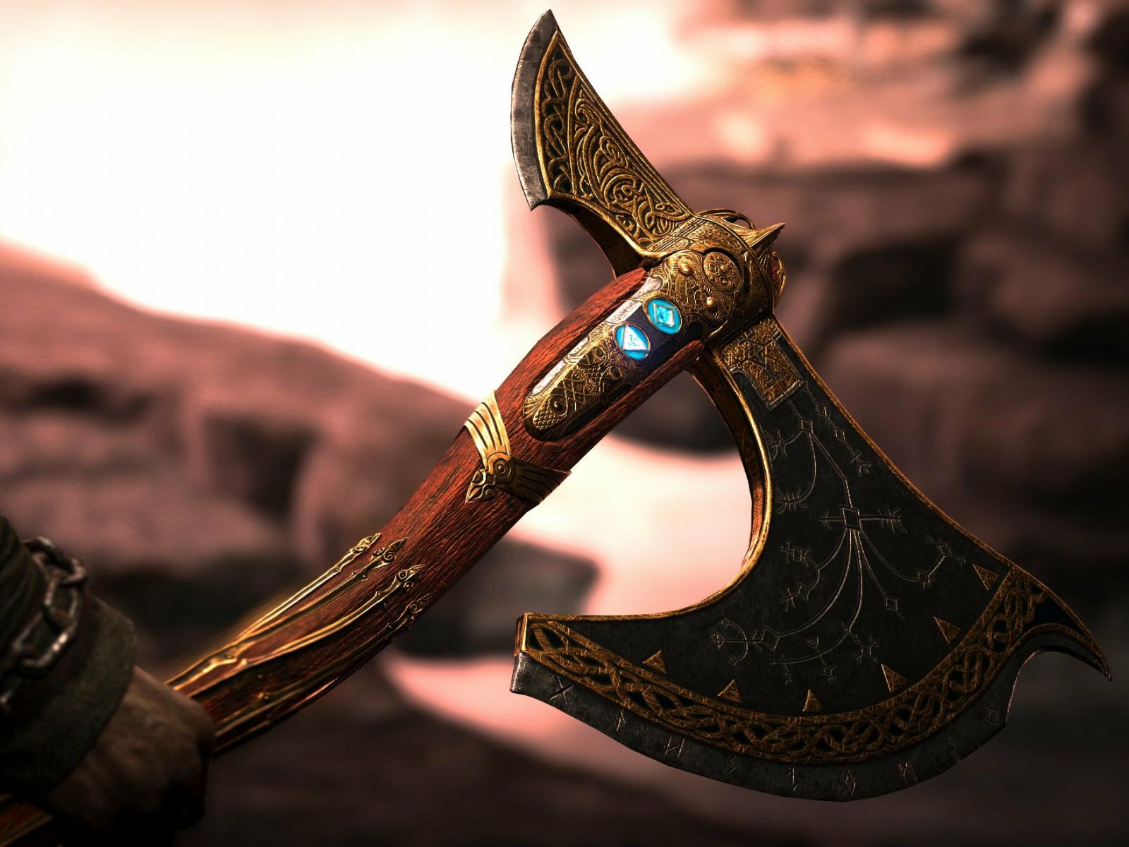 1600x1200 Download 1600x1200 Wallpaper Axe, God Of War, Game Art, Standard 4: Fullscreen, 1600x1200 HD Image, Background, 34457