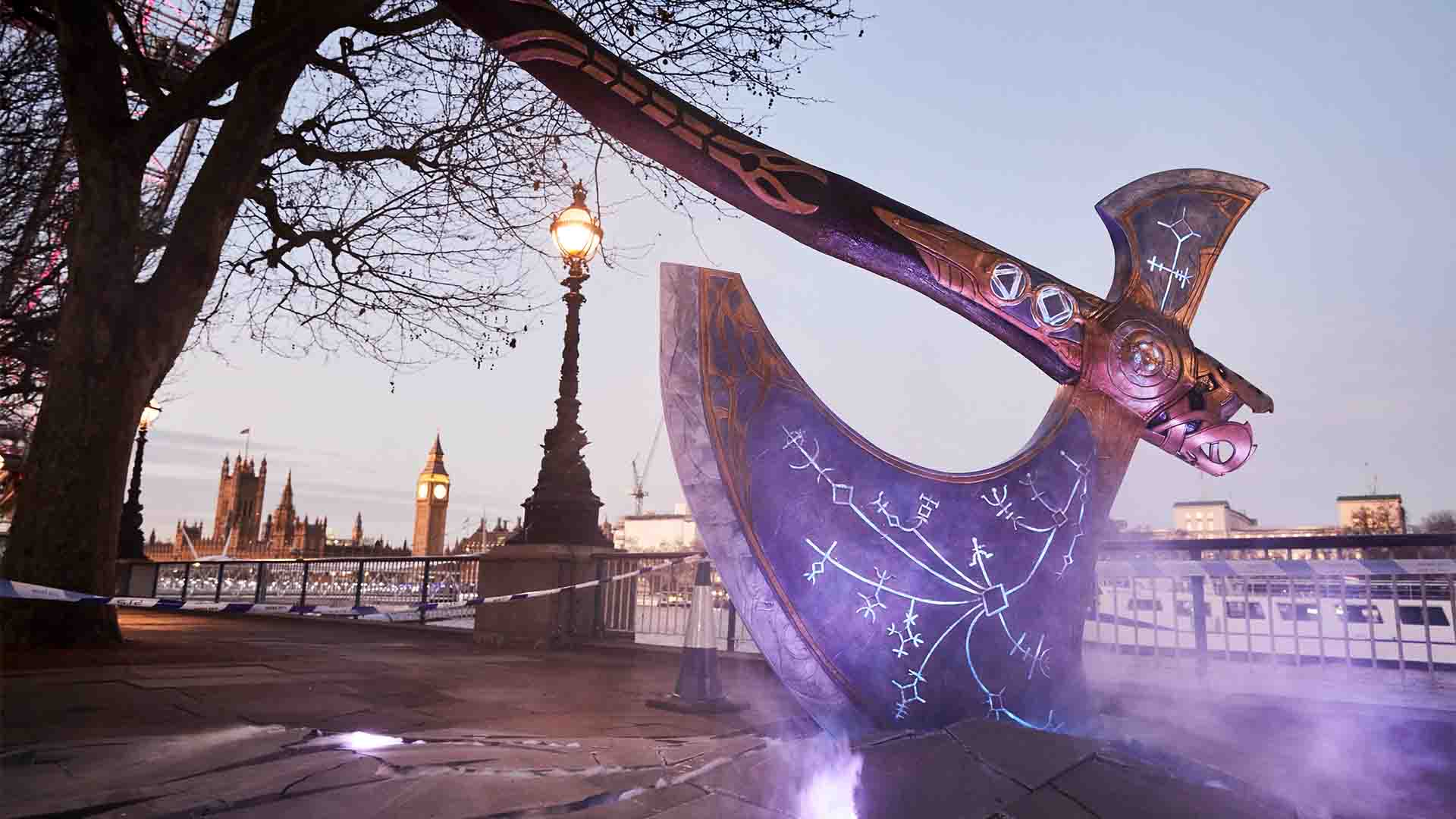 1920x1080 There's a giant real life God of War Leviathan Axe now in London