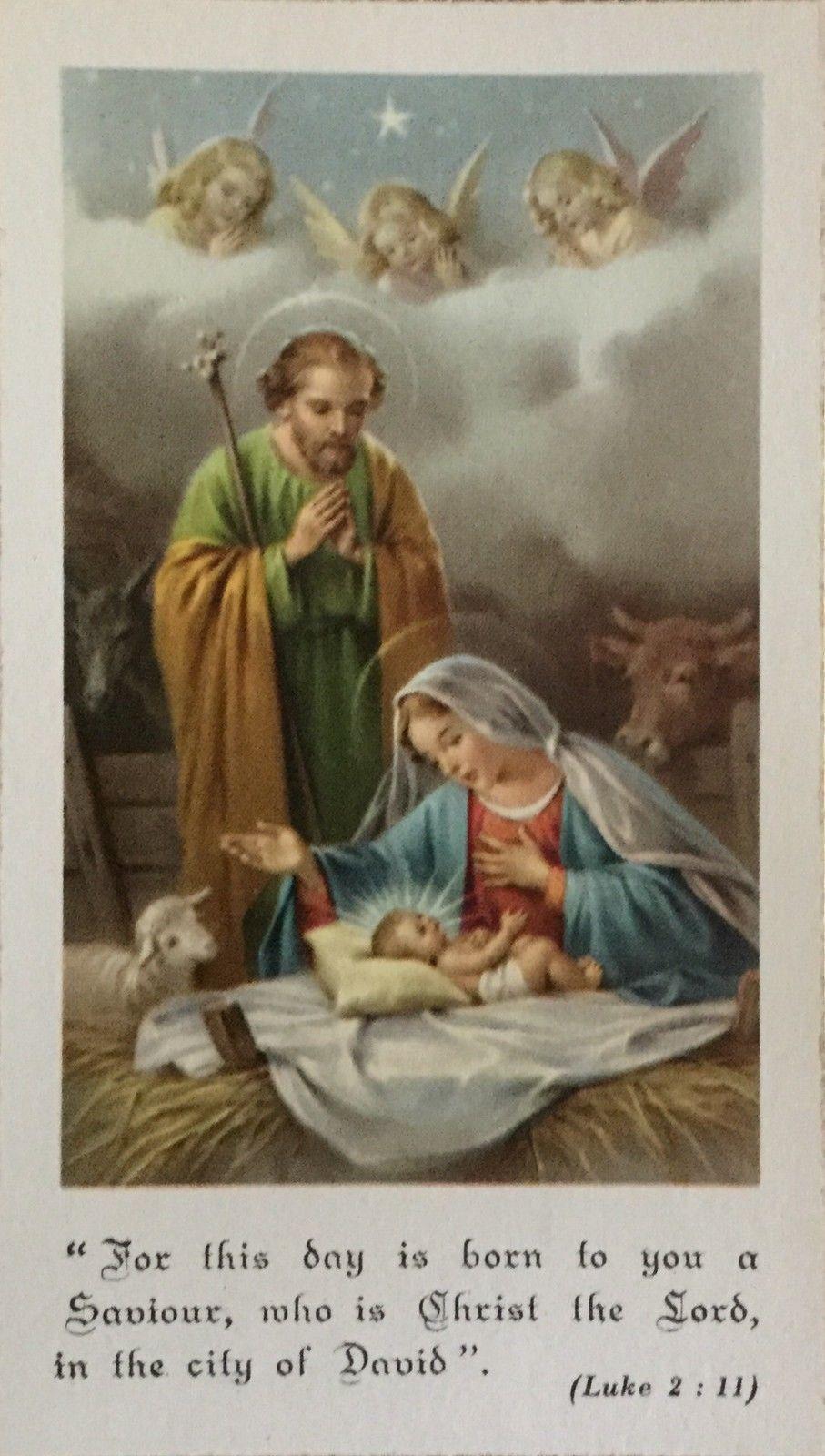 907x1600 Vintage Italian Set Of 6 Nativity Prayer Cards W Scripture New