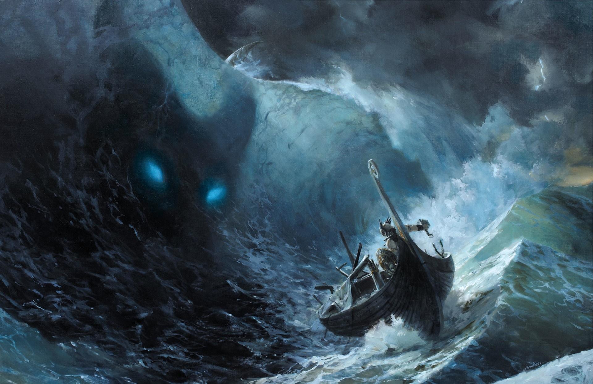 1920x1243 fantasy art, sea, vehicle, ghost ship, Terrain, ocean, wave, screenshot, computer wallpaper, geological phenomenon, wind wave, extreme sport Gallery HD Wallpaper