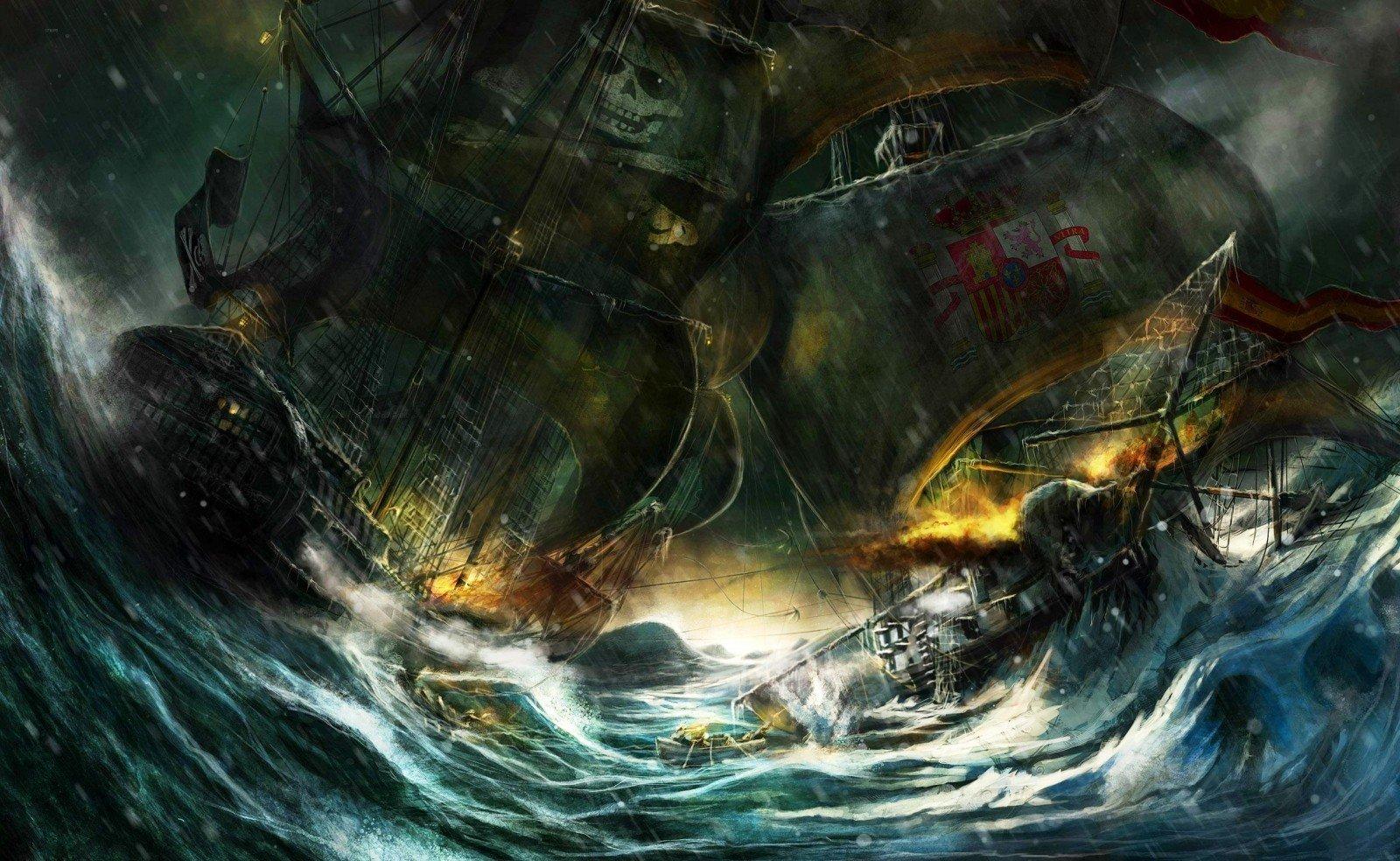 1600x984 pirates, Ship, Storm Wallpaper HD / Desktop and Mobile Background