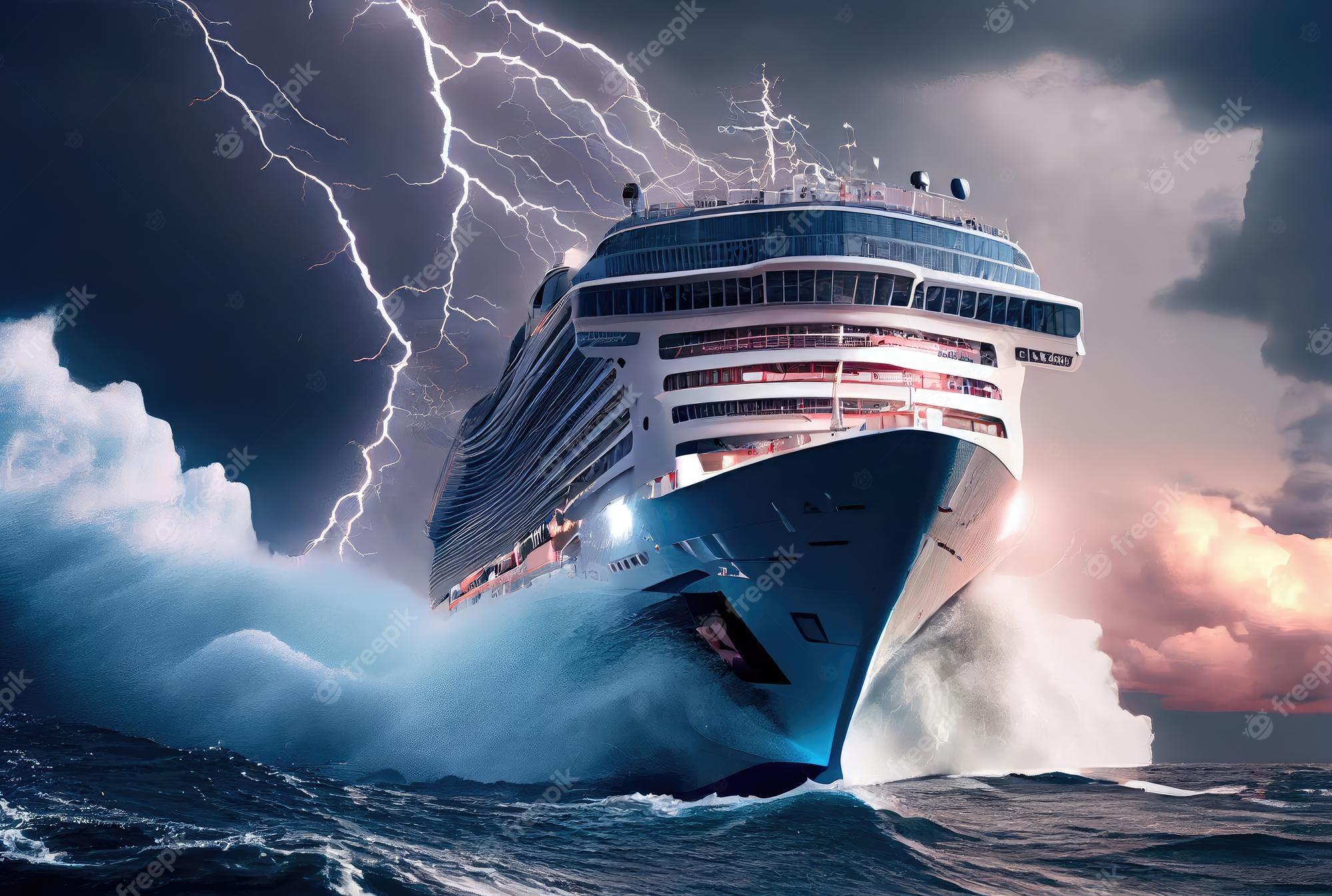 2000x1347 Ship In Storm Image